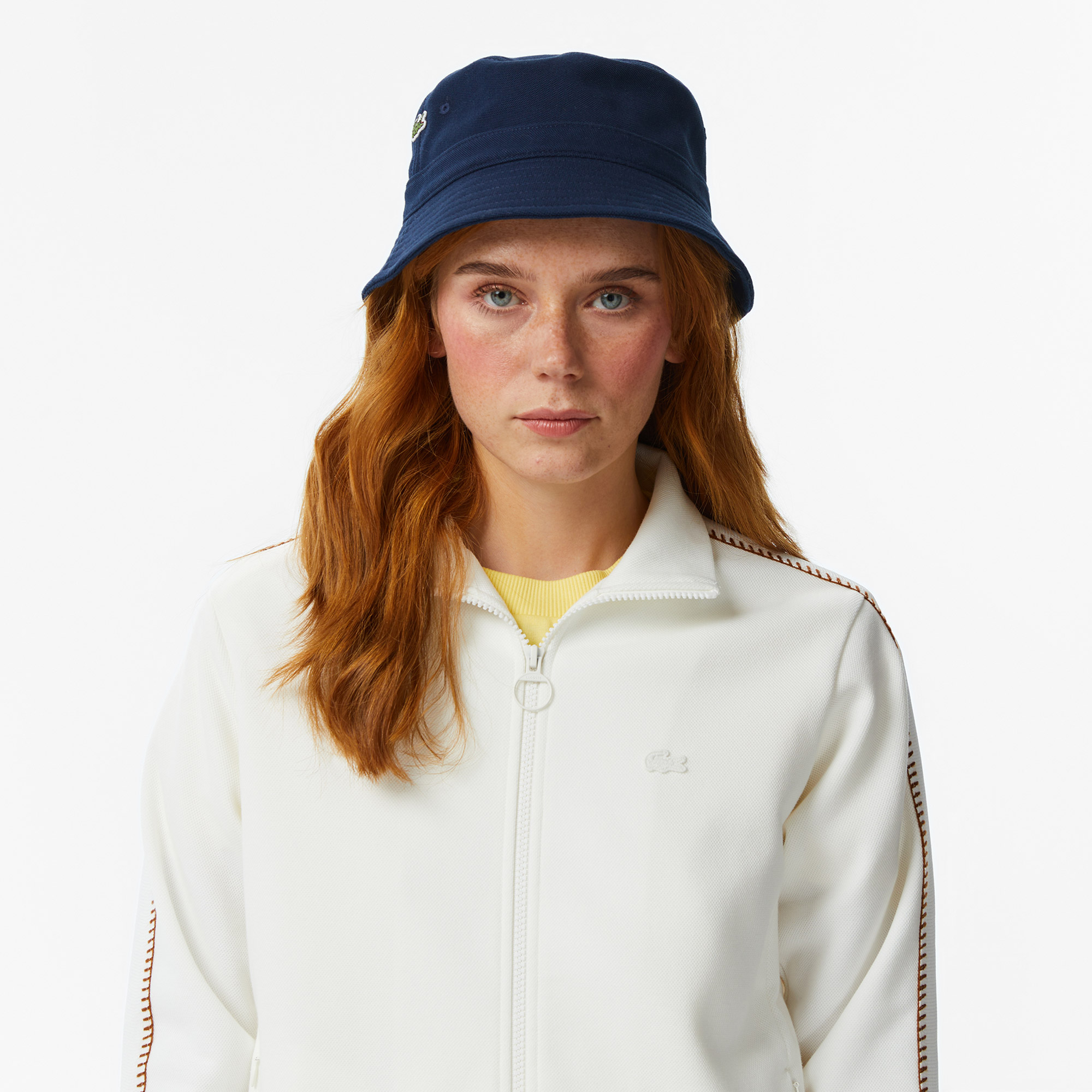 Lacoste Kadın Regular Fit Dik Yaka Krem Sweatshirt görsel 2