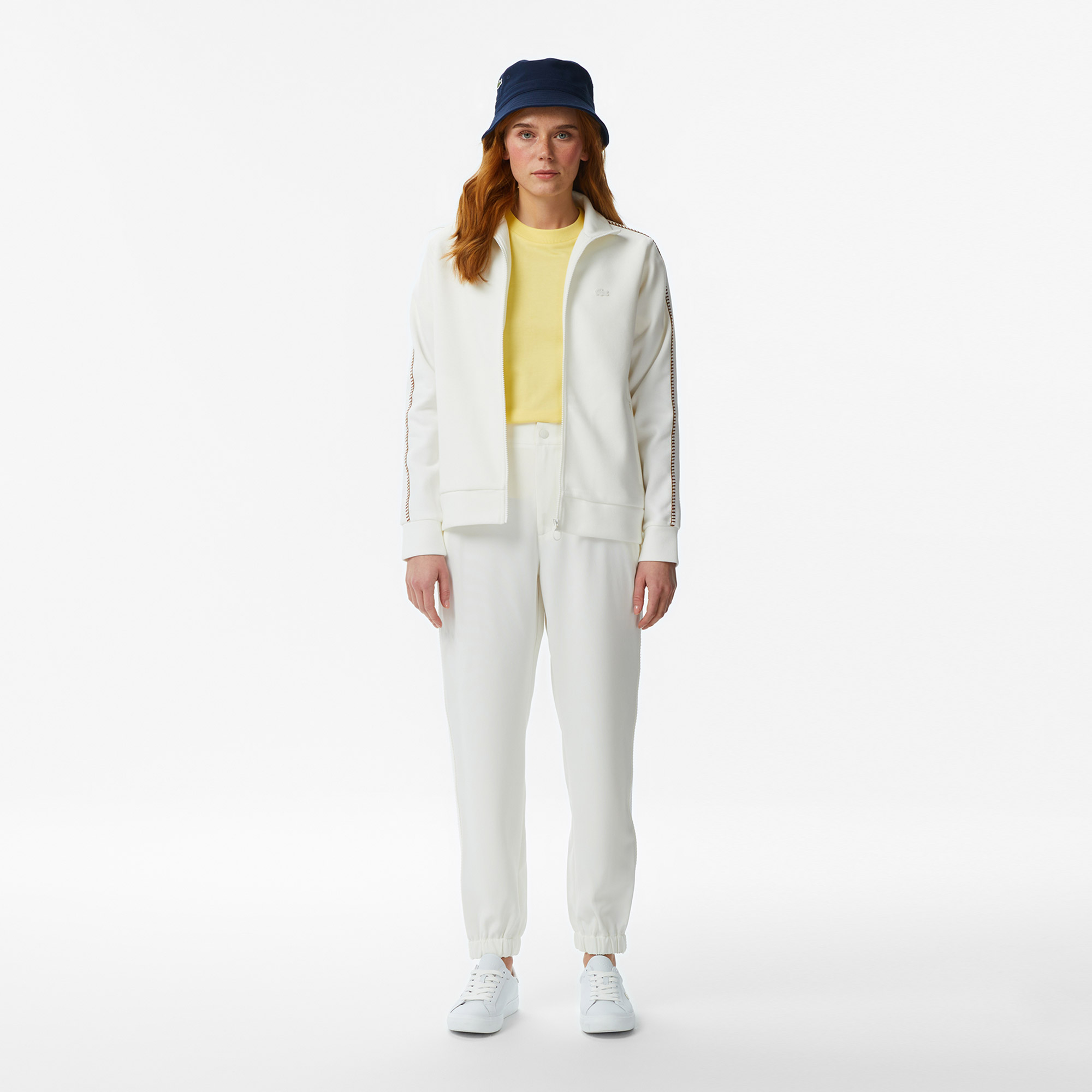Lacoste Kadın Regular Fit Dik Yaka Krem Sweatshirt görsel 6