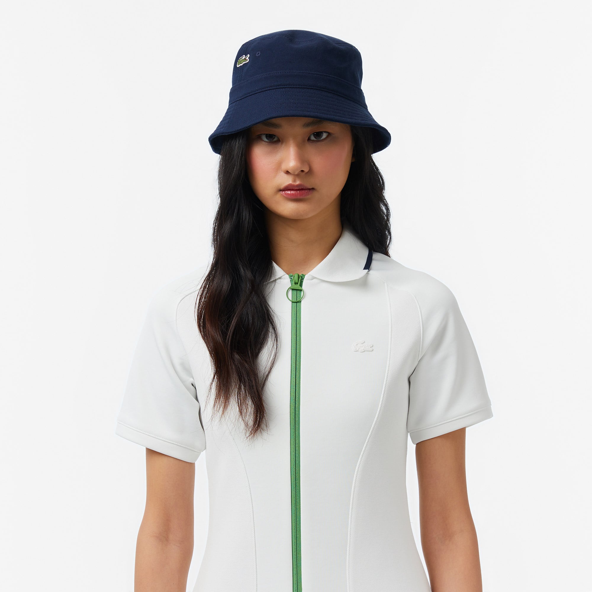 Lacoste Kadın Classic Fit Kısa Kollu Krem Elbise görsel 2