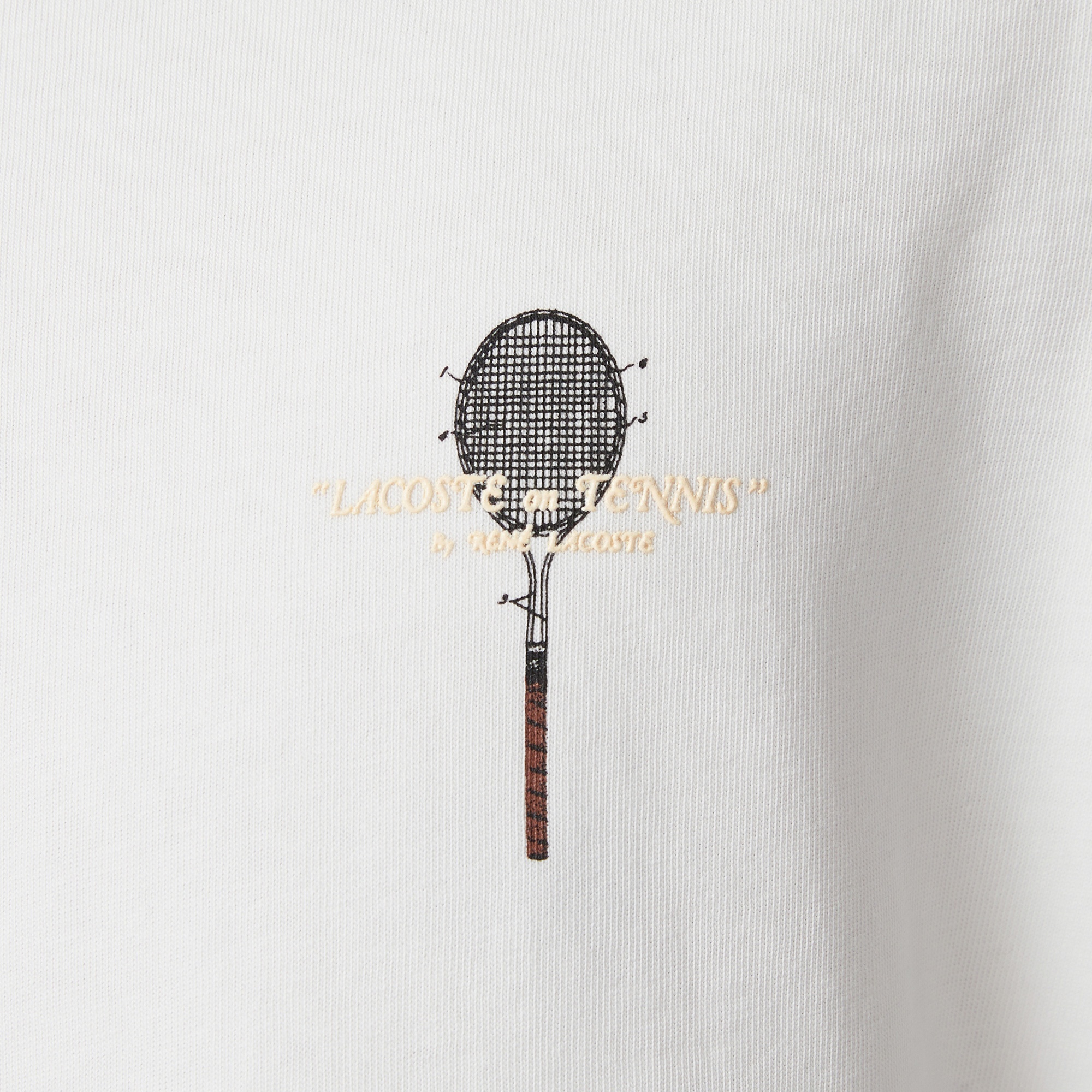 Erkek Loose Fit Bisiklet Yaka Baskılı Krem T-Shirt