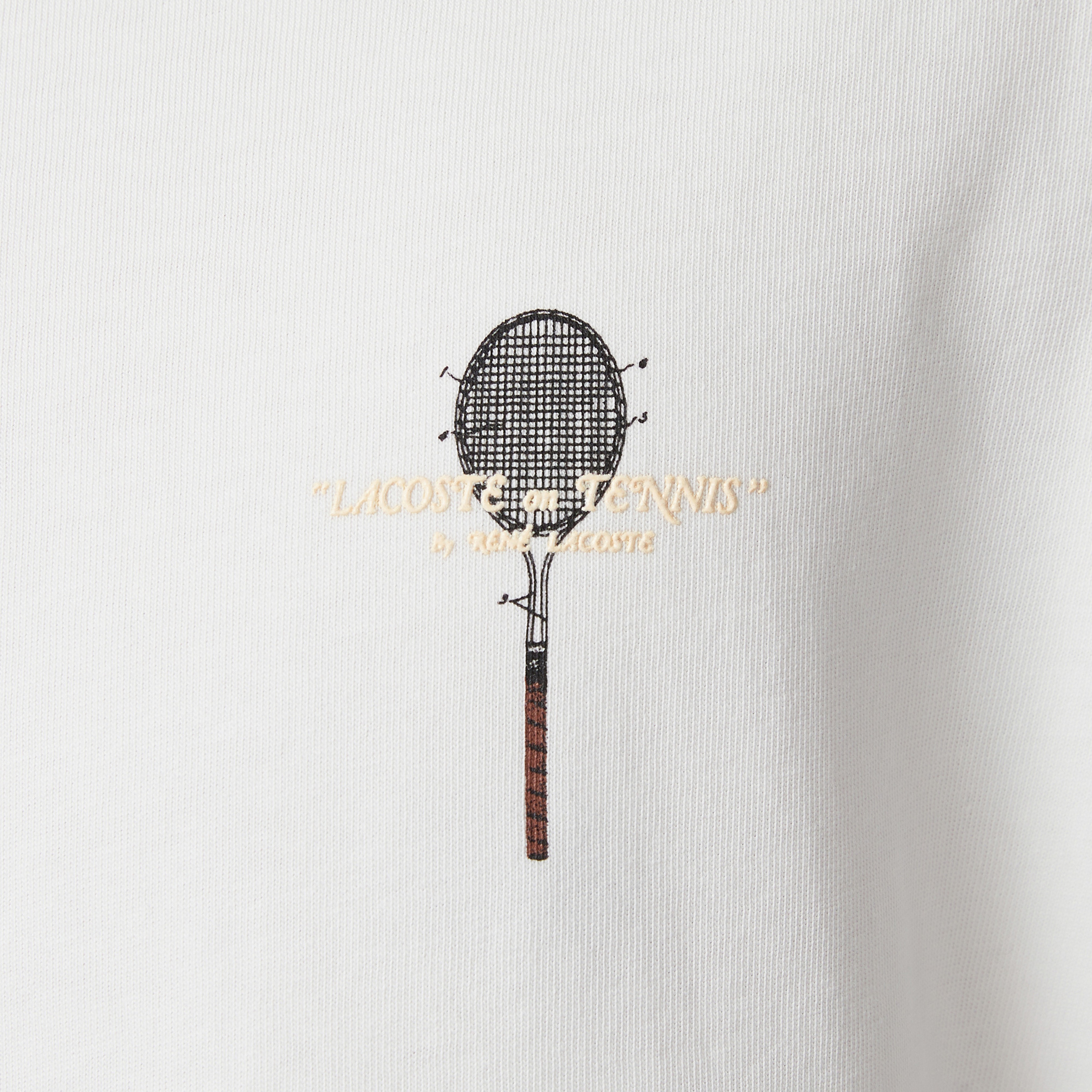 Erkek Loose Fit Bisiklet Yaka Baskılı Krem T-Shirt