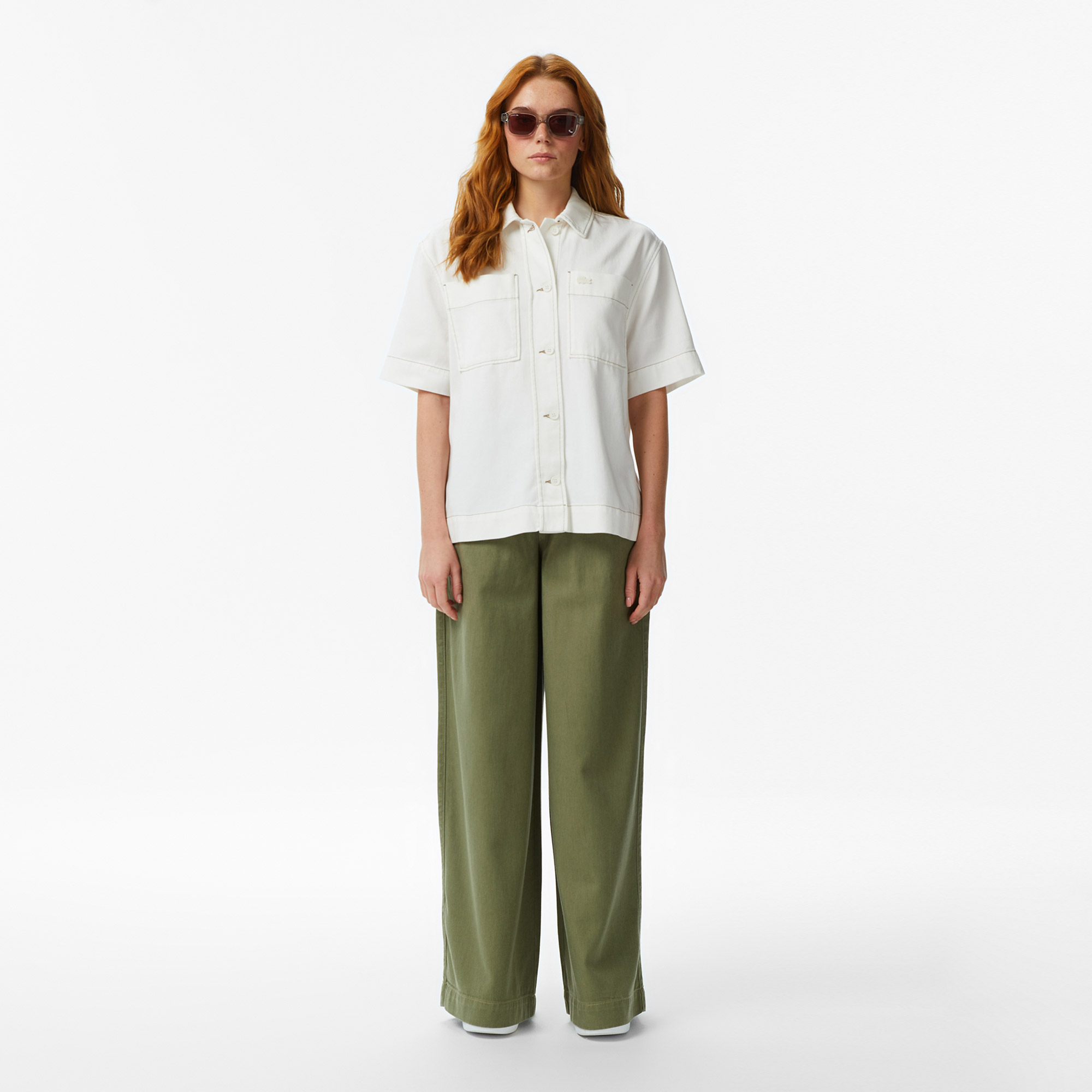 Kadın Regular Fit Haki Jean Pantolon