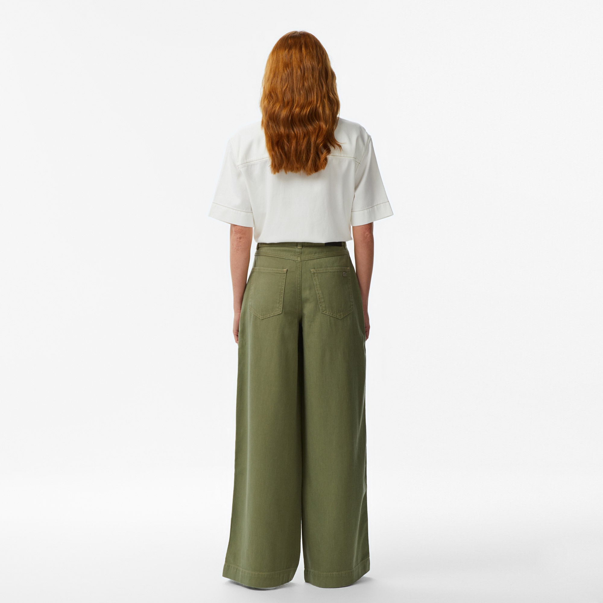 Kadın Regular Fit Haki Jean Pantolon