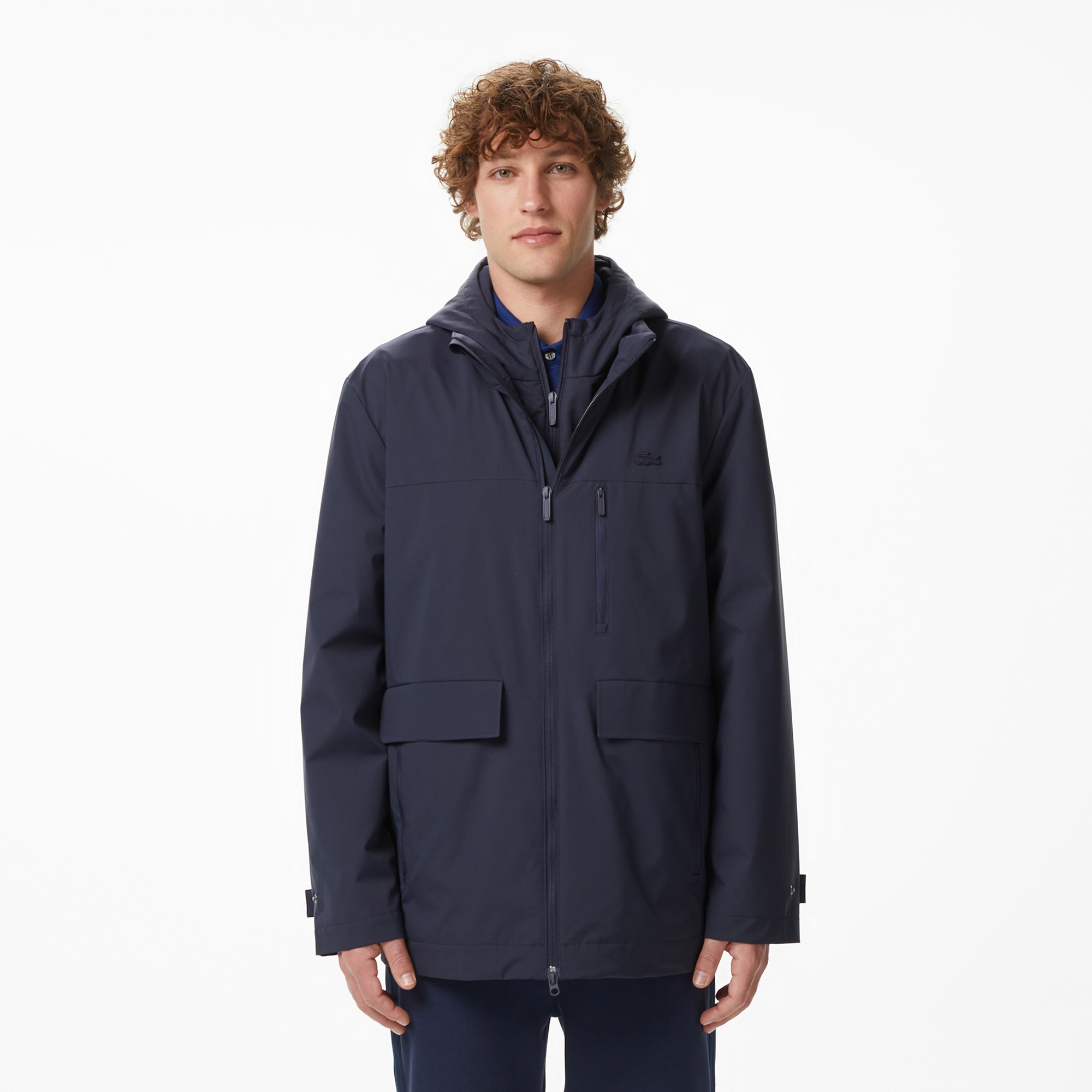 Erkek Relaxed Fit Kapüşonlu Lacivert Mont