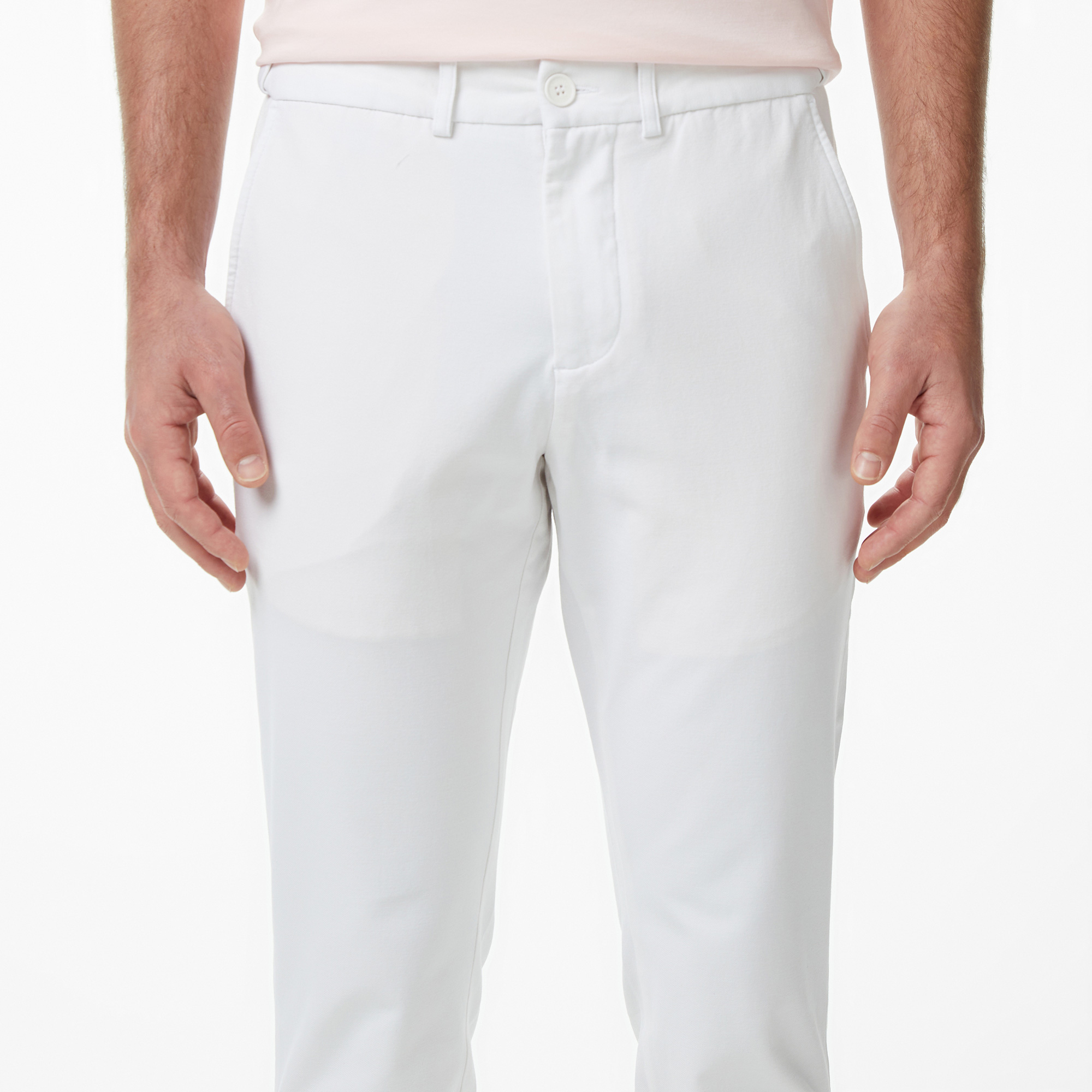 Lacoste Erkek Slim Fit Beyaz Chino Pantolon görsel 4