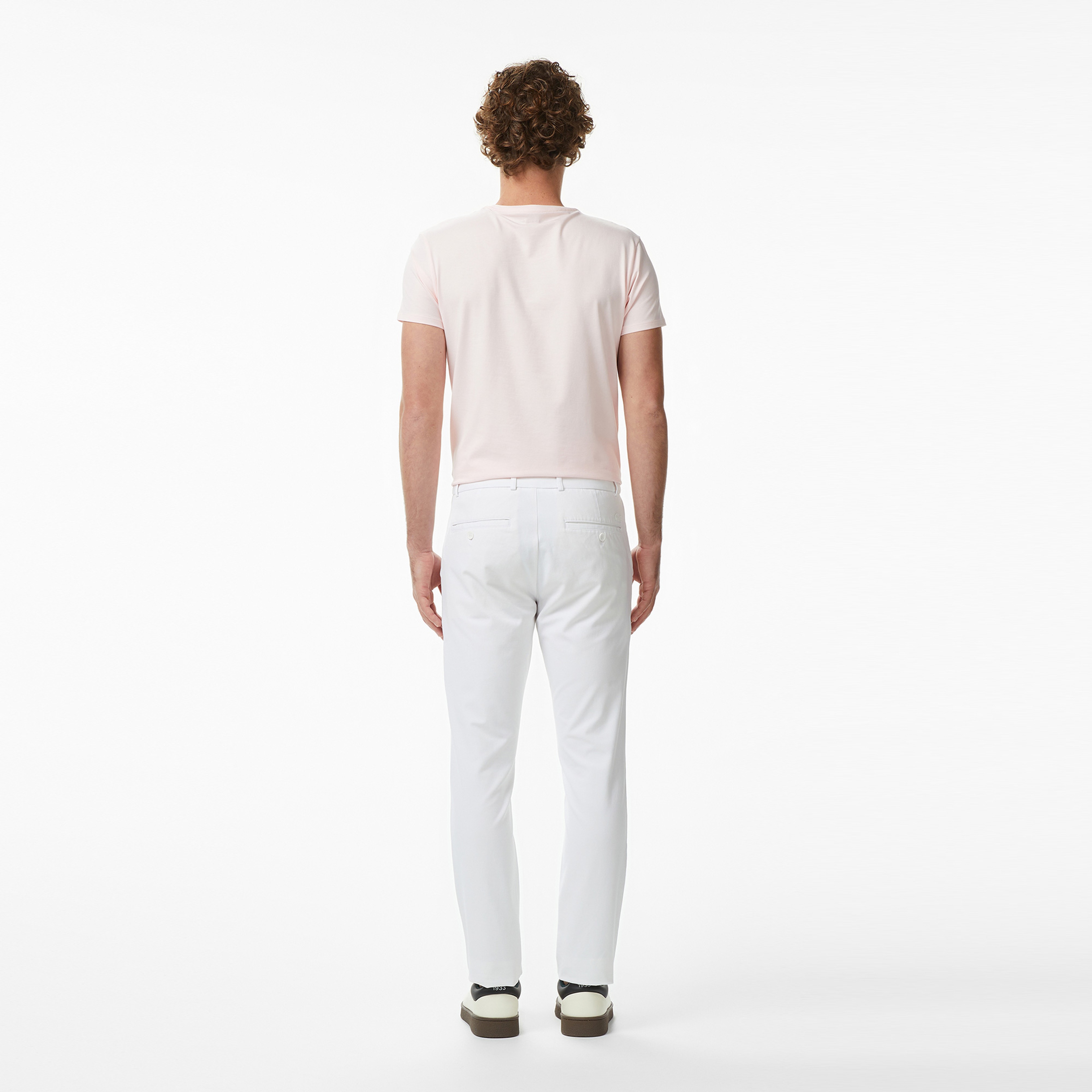 Erkek Slim Fit Beyaz Chino Pantolon