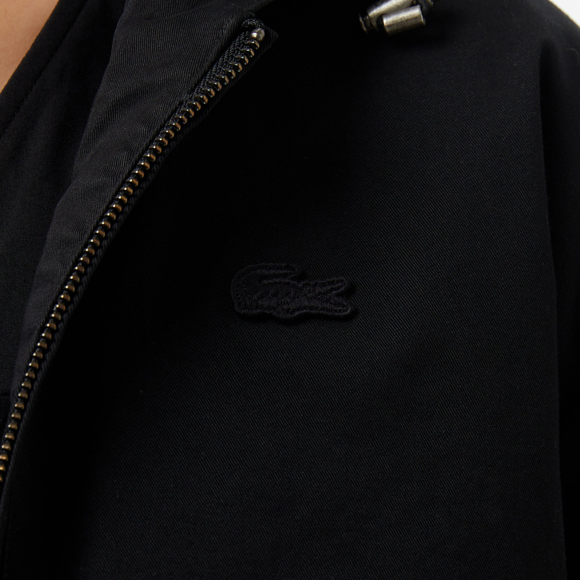 Lacoste Kadın Relaxed Fit Kapüşonlu Siyah Ceket görsel 8