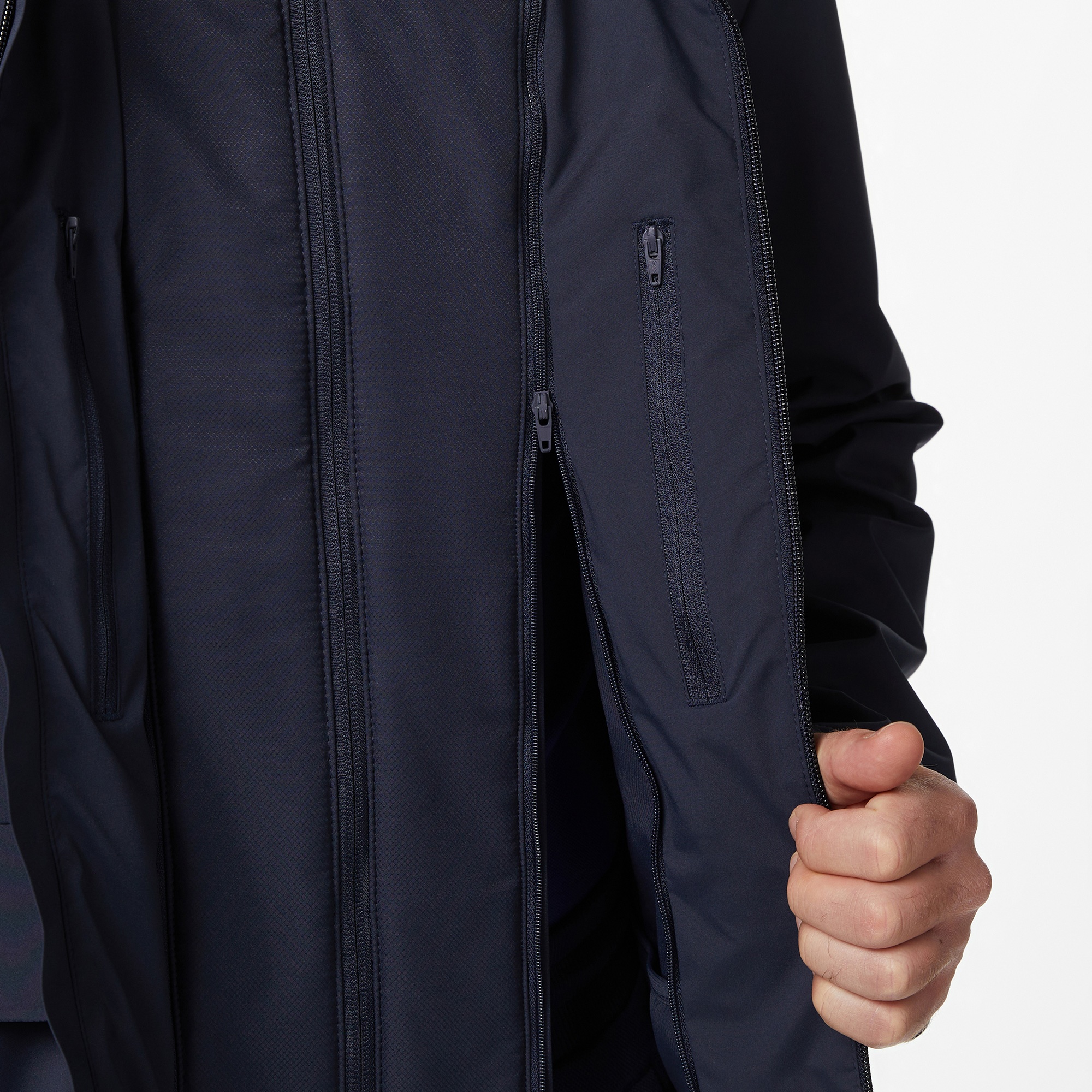 Erkek Relaxed Fit Kapüşonlu Lacivert Mont