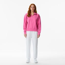 Kadın Relaxed Fit Yarım Fermuarlı Koyu Pembe Sweatshirt Pembe