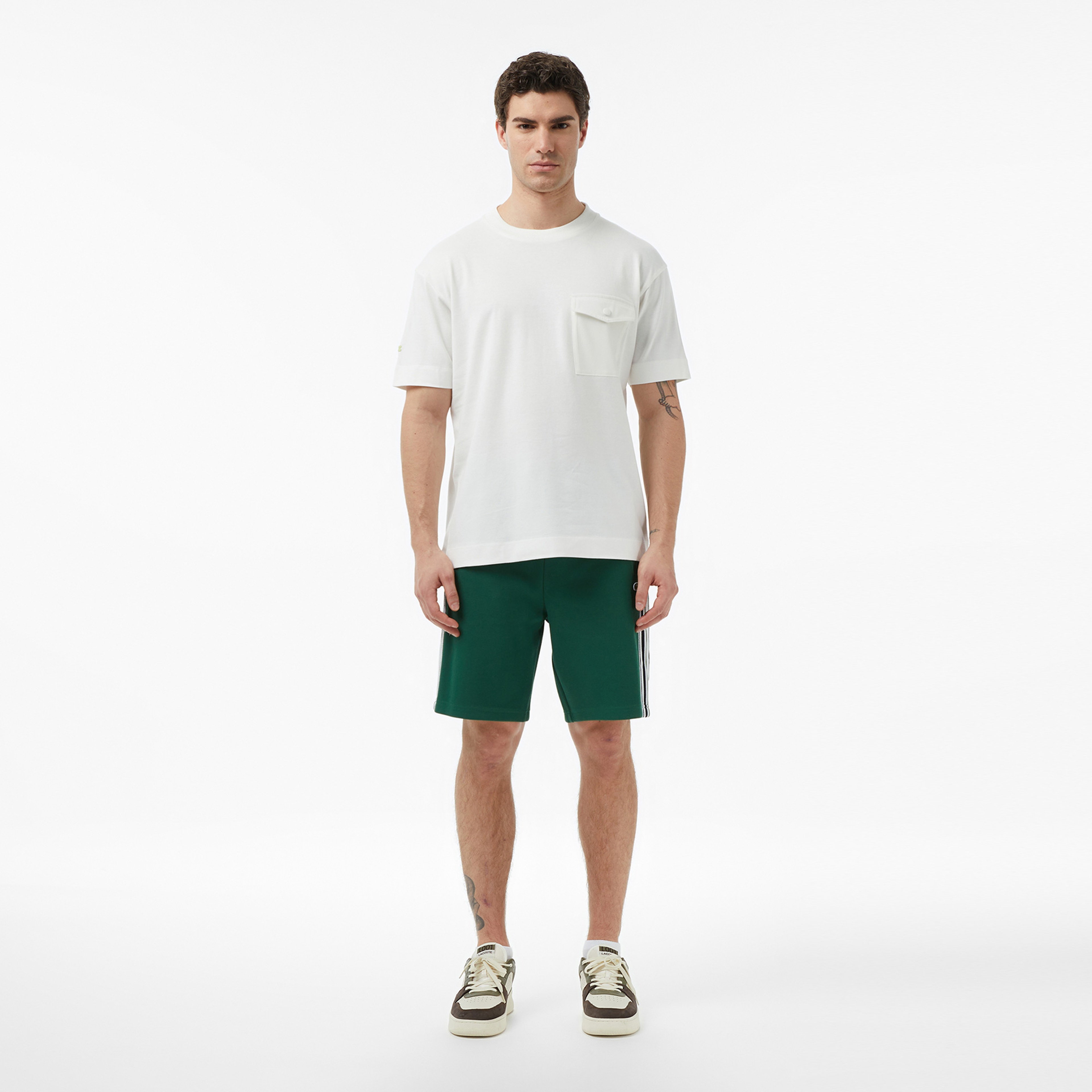 Erkek Relaxed Fit Bisiklet Yaka Krem T-Shirt Erkek Relaxed Fit Bisiklet Yaka Krem T-Shirt