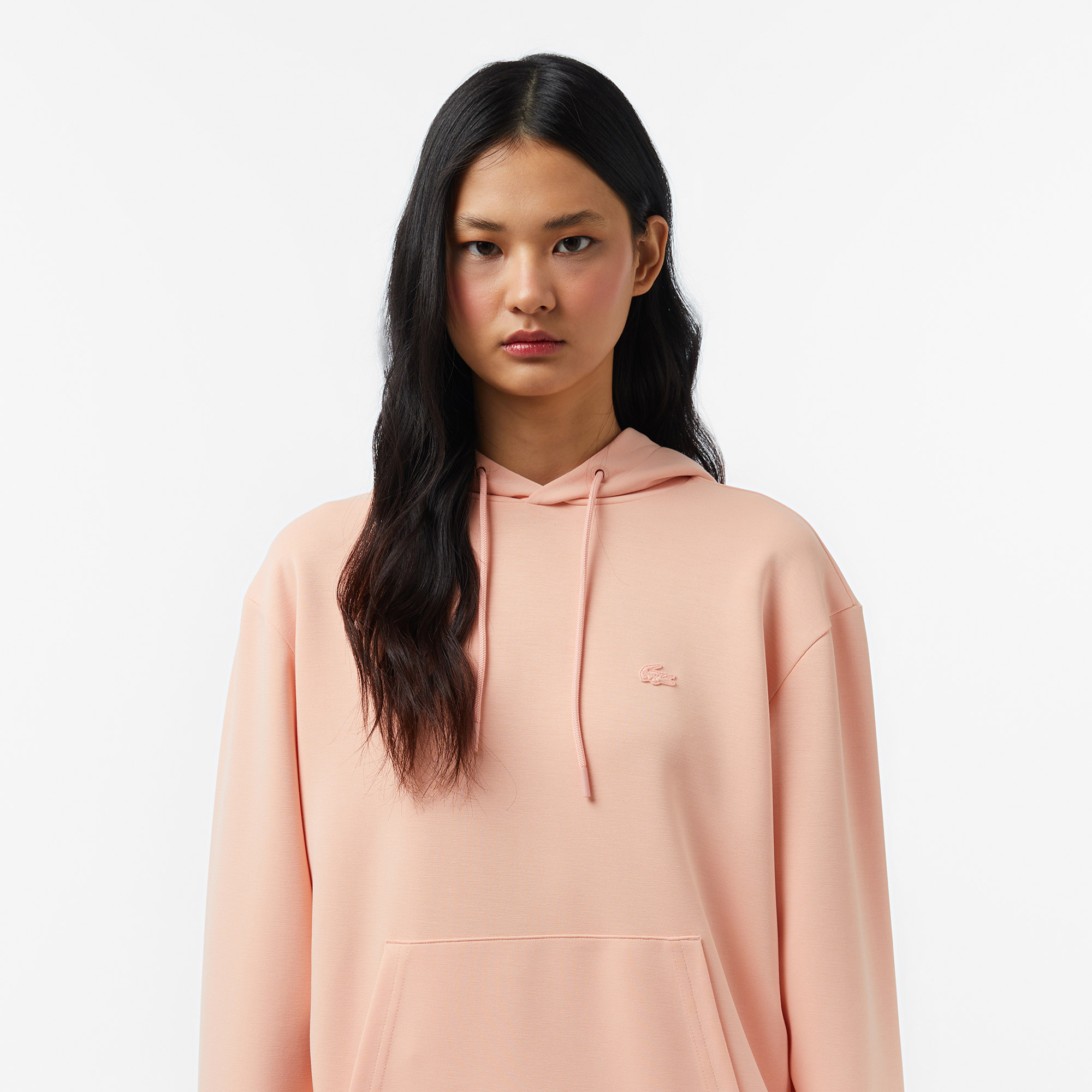 Lacoste Kadın Regular Fit Kapüşonlu Pembe Sweatshirt görsel 2