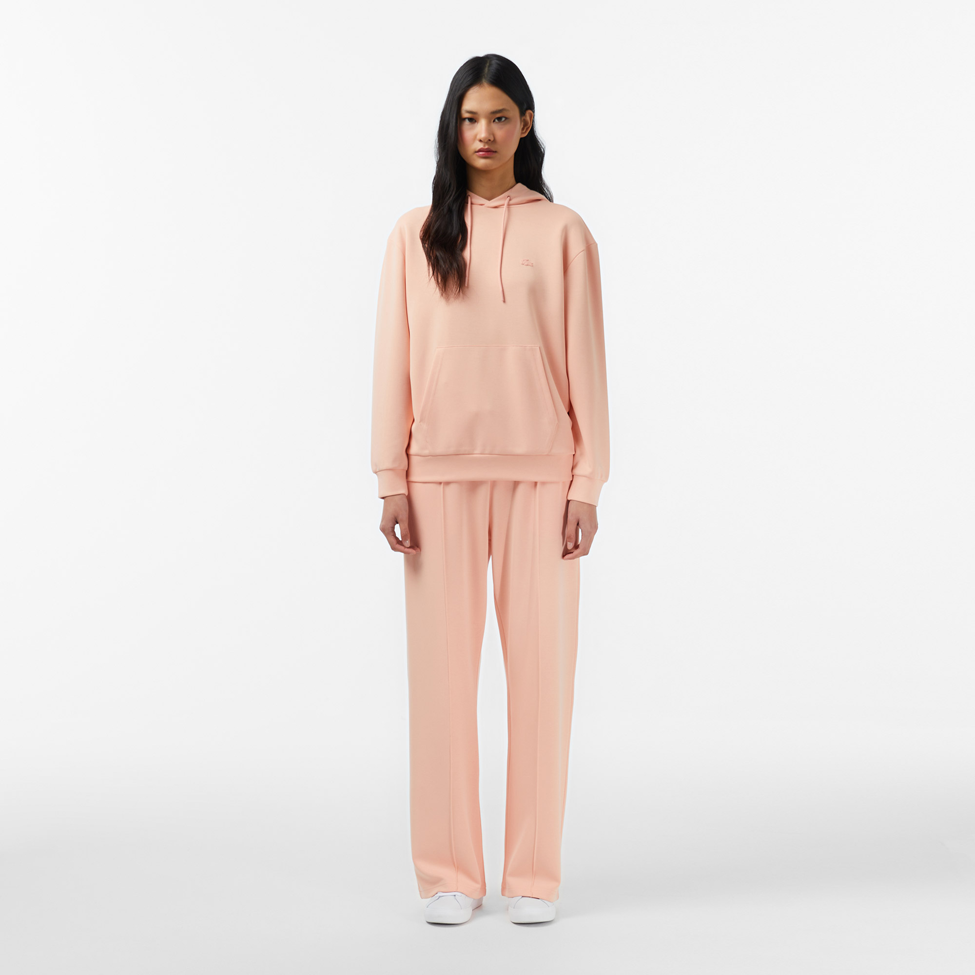 Lacoste Kadın Regular Fit Kapüşonlu Pembe Sweatshirt görsel 5