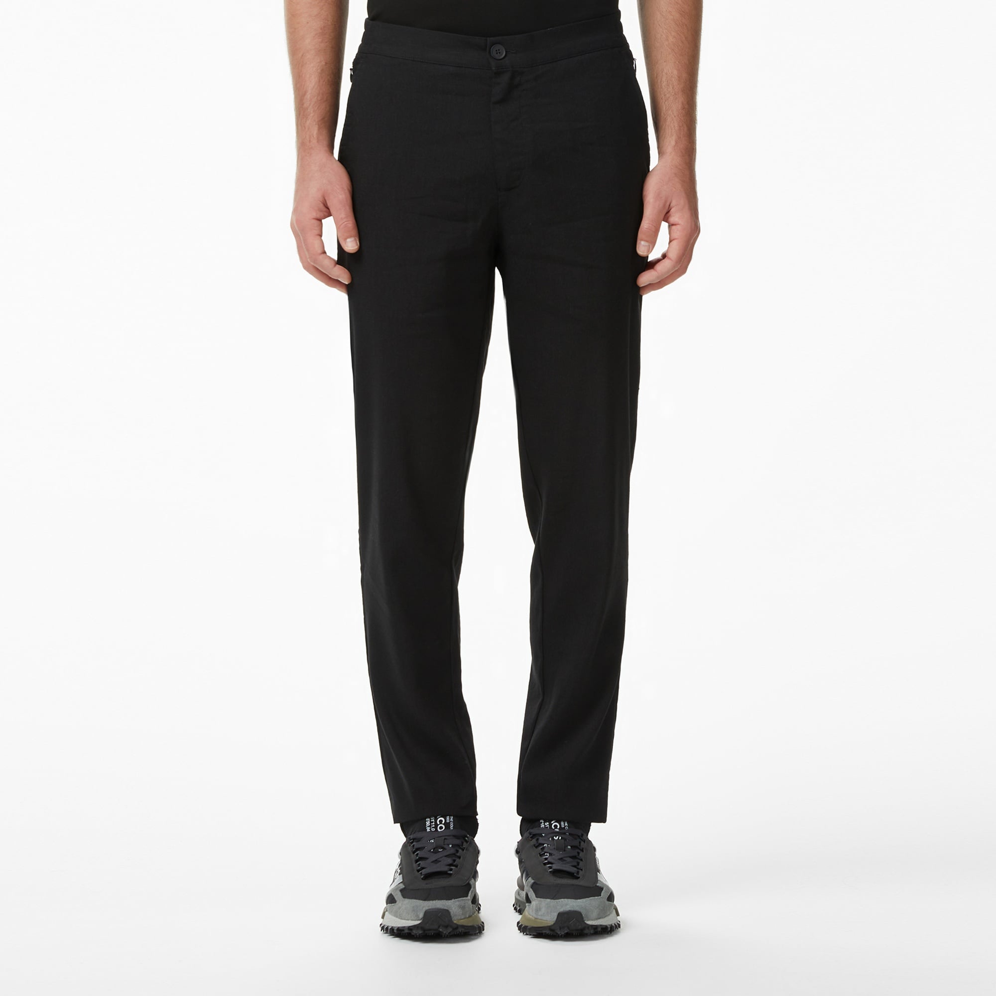 Erkek Tapered Fit Siyah Pantolon