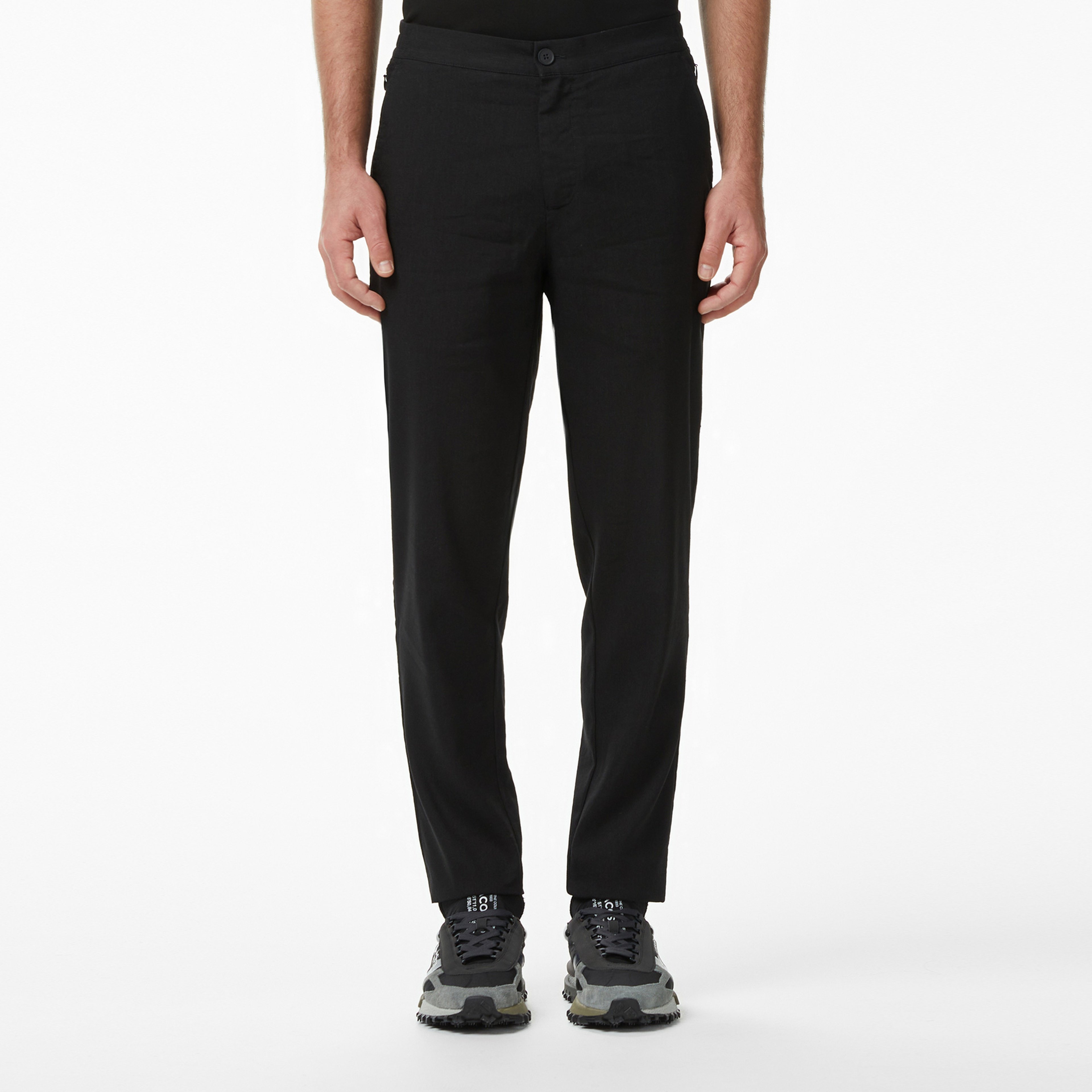 Erkek Tapered Fit Siyah Pantolon