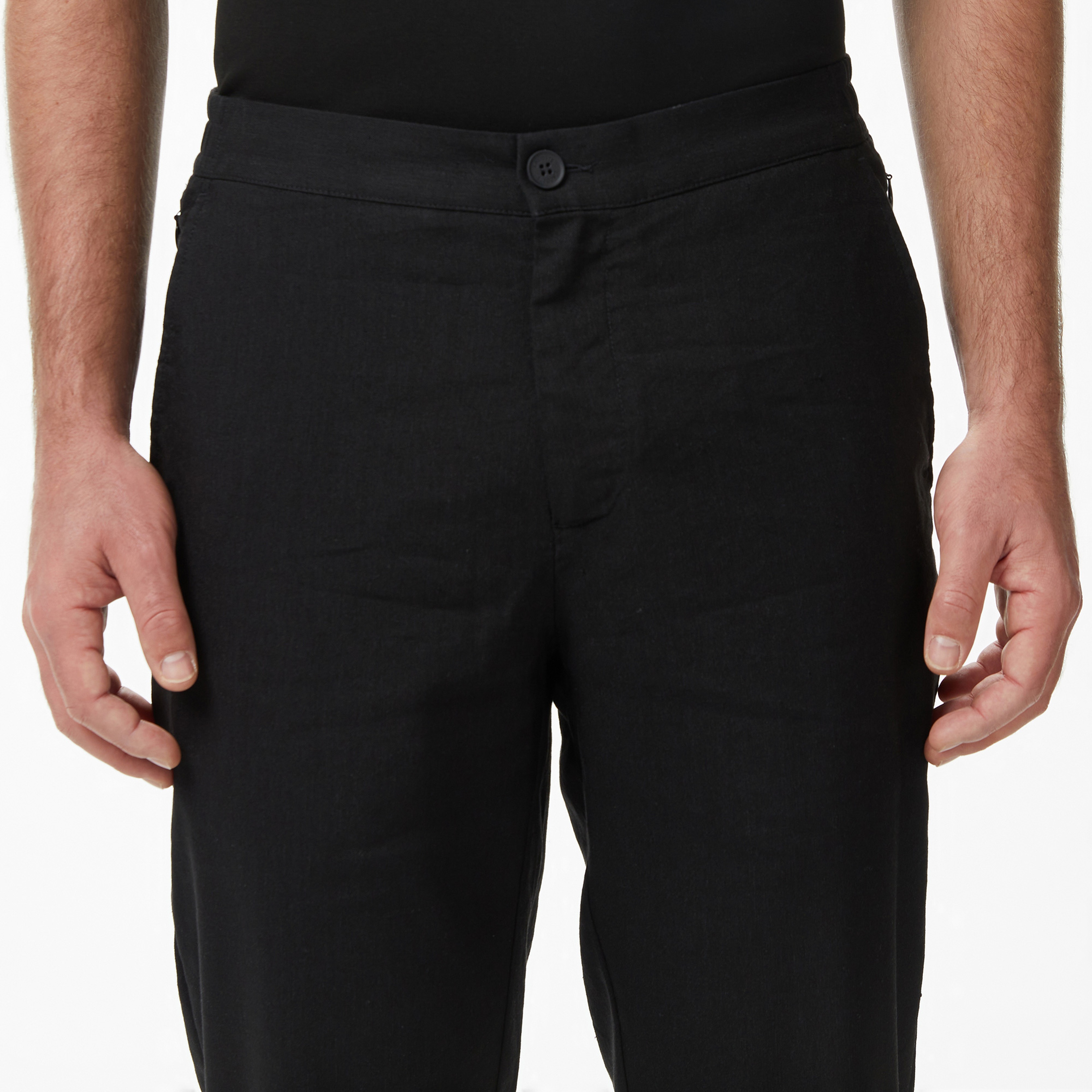 Erkek Tapered Fit Siyah Pantolon