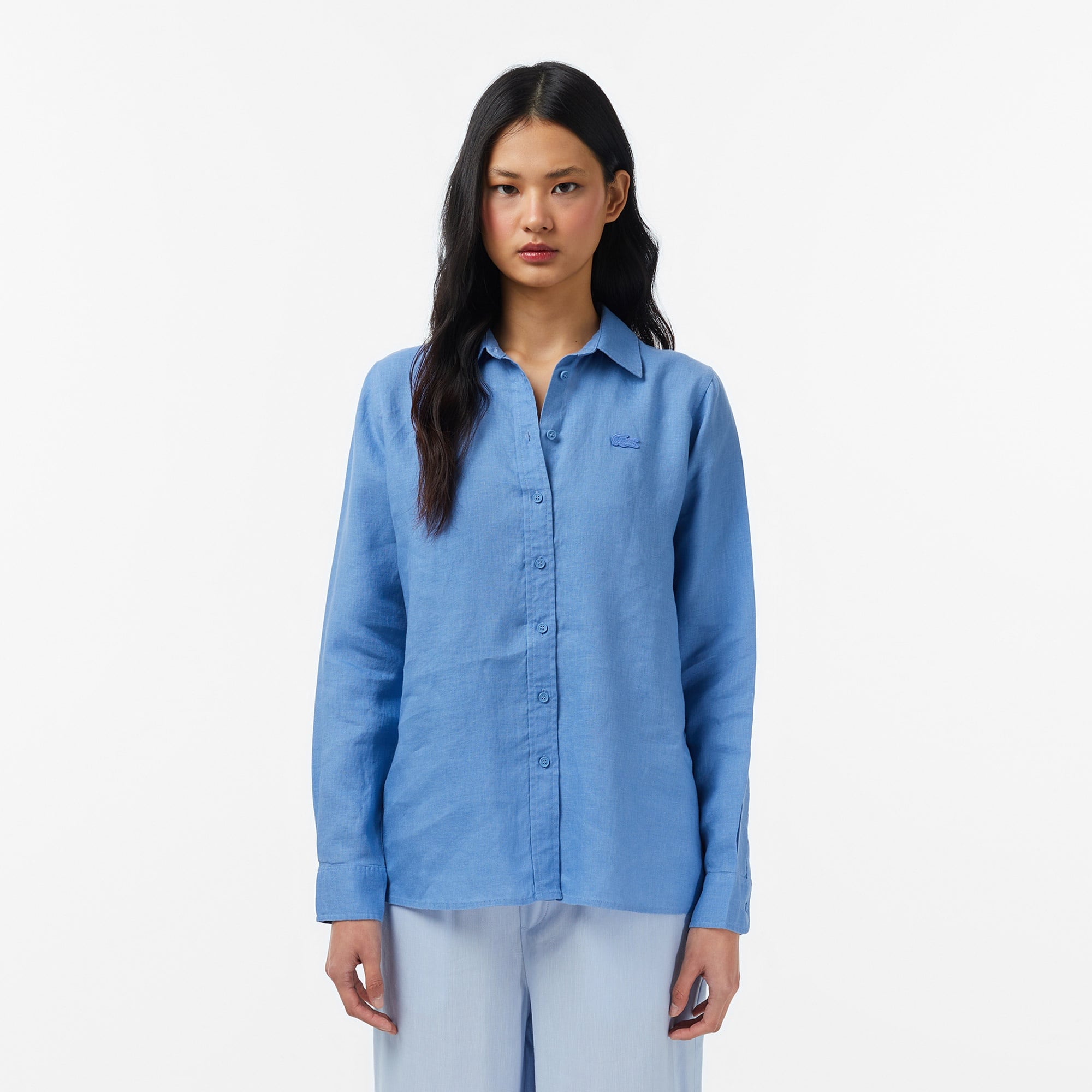 Kadın Relaxed Fit Mavi Gömlek