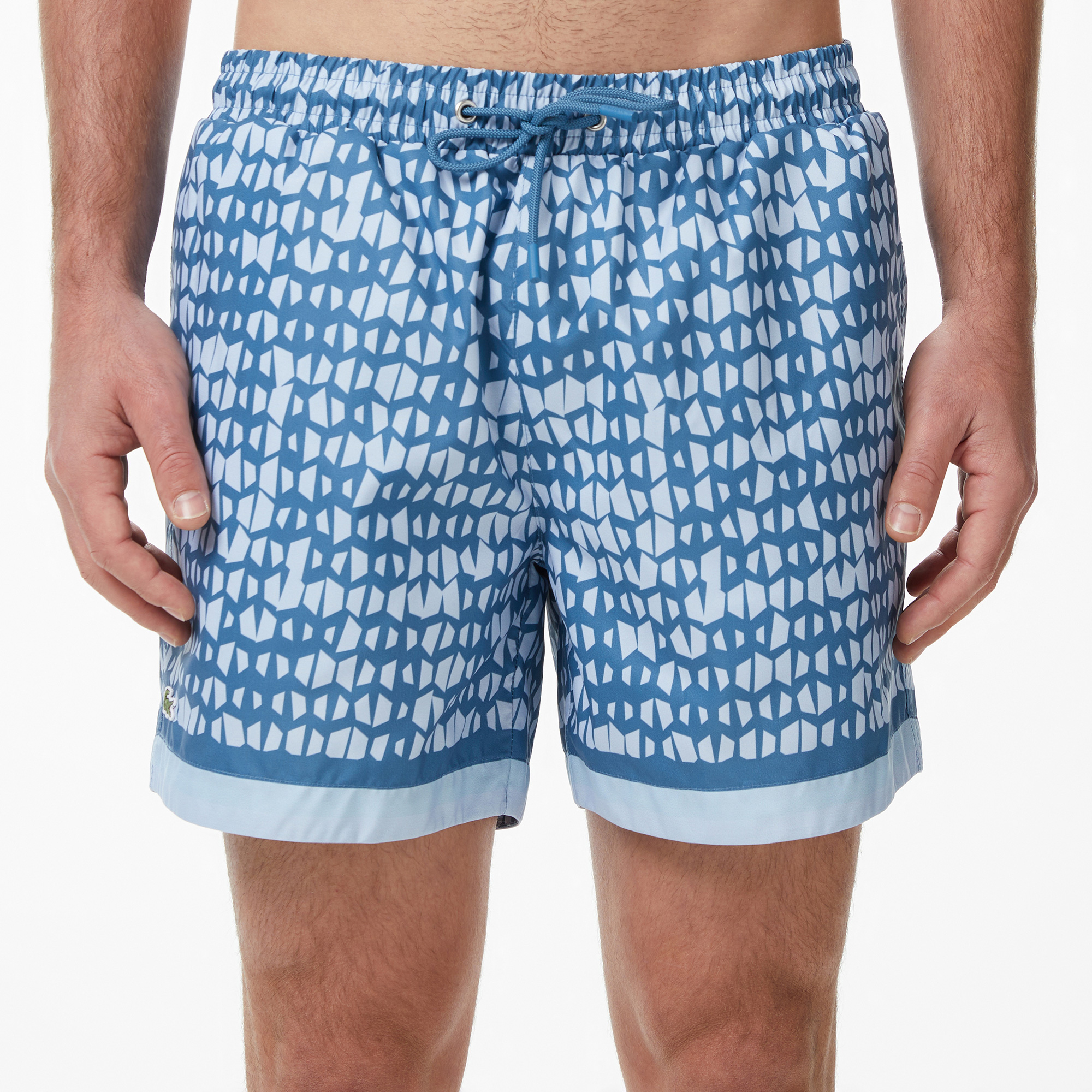 Lacoste Erkek Regular Fit Desenli Mavi Deniz Şortu görsel 6