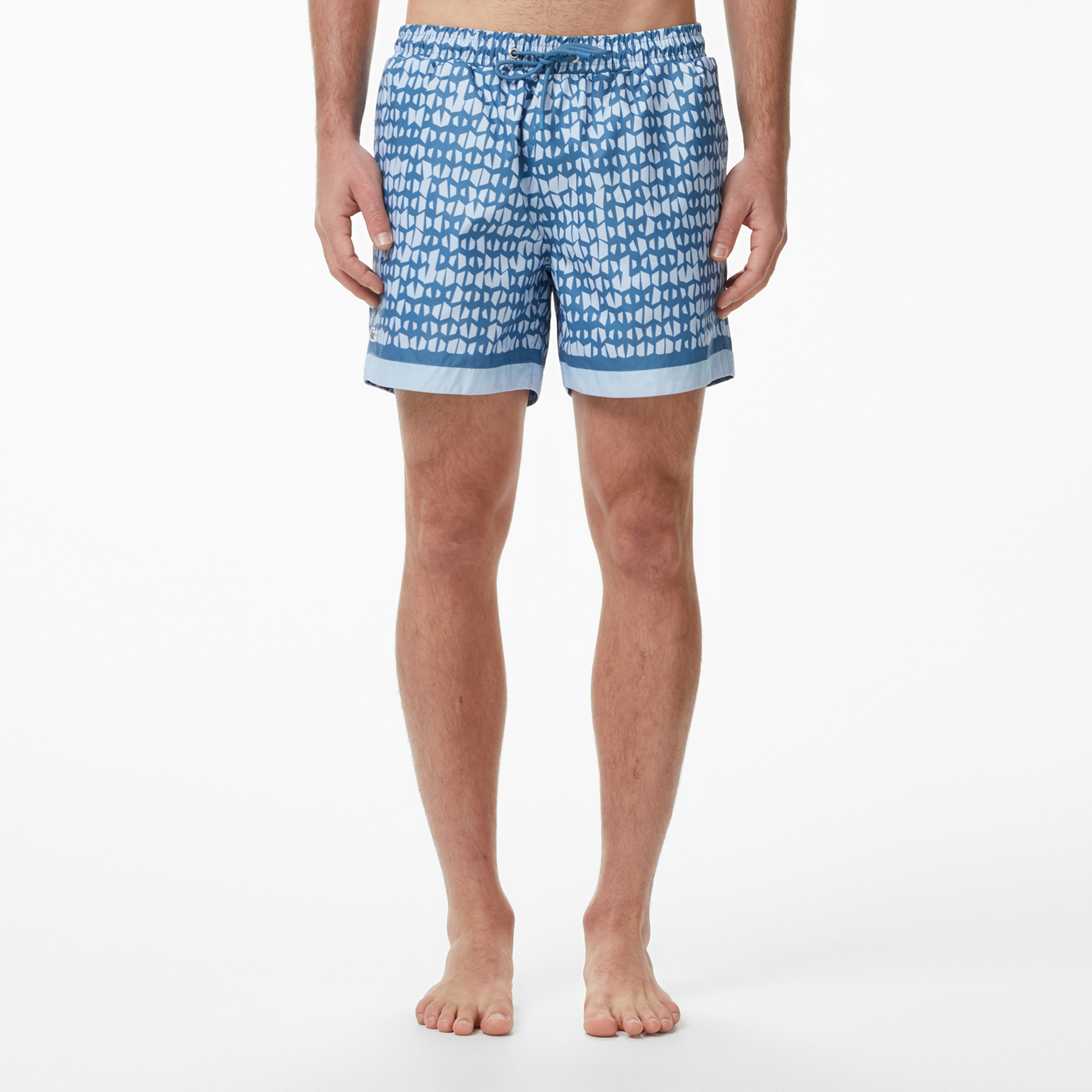 Lacoste Erkek Regular Fit Desenli Mavi Deniz Şortu görsel 2