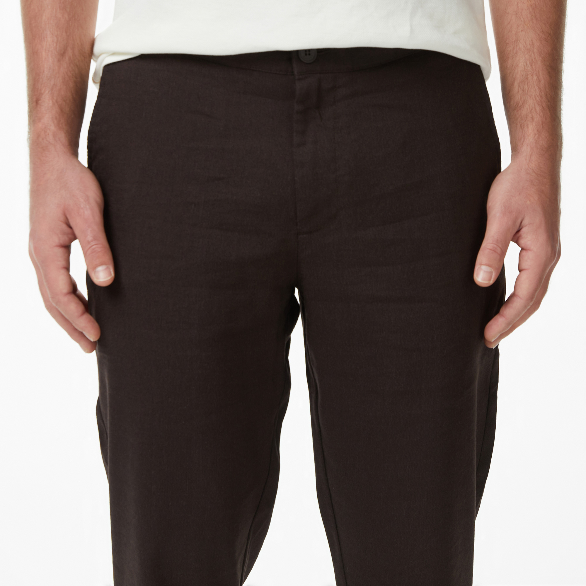Lacoste Erkek Tapered Fit Kahverengi Chino Pantolon görsel 6