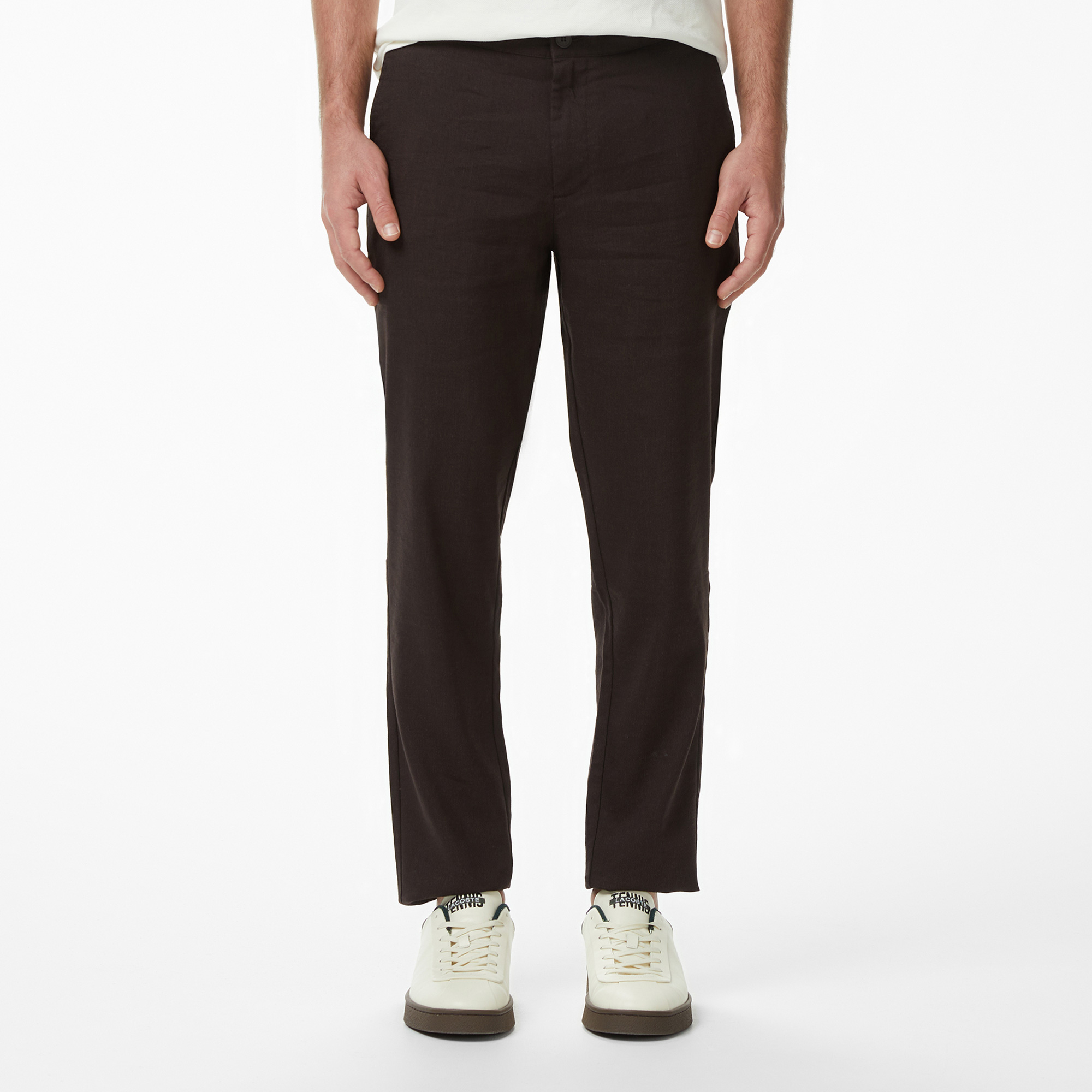 Lacoste Erkek Tapered Fit Kahverengi Chino Pantolon görsel 2
