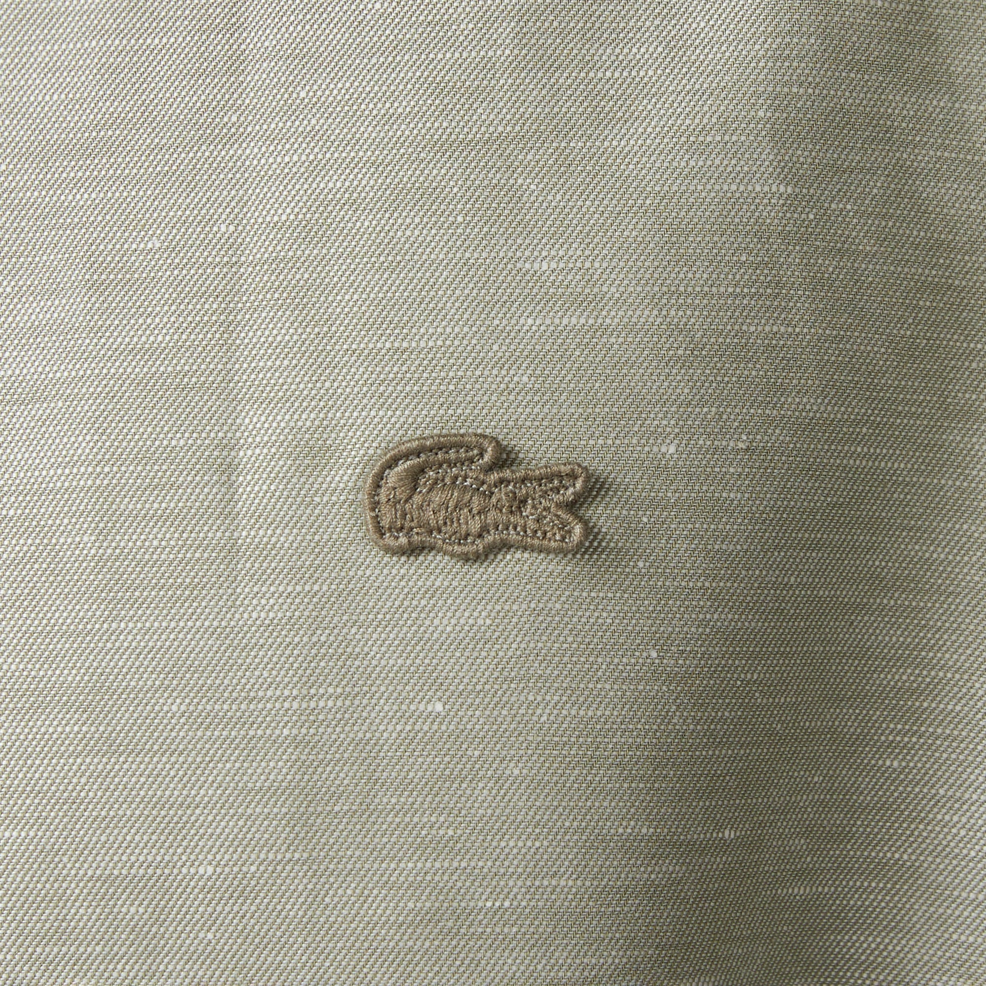 Lacoste Erkek Regular Fit Düğmeli Yaka Haki Gömlek görsel 5