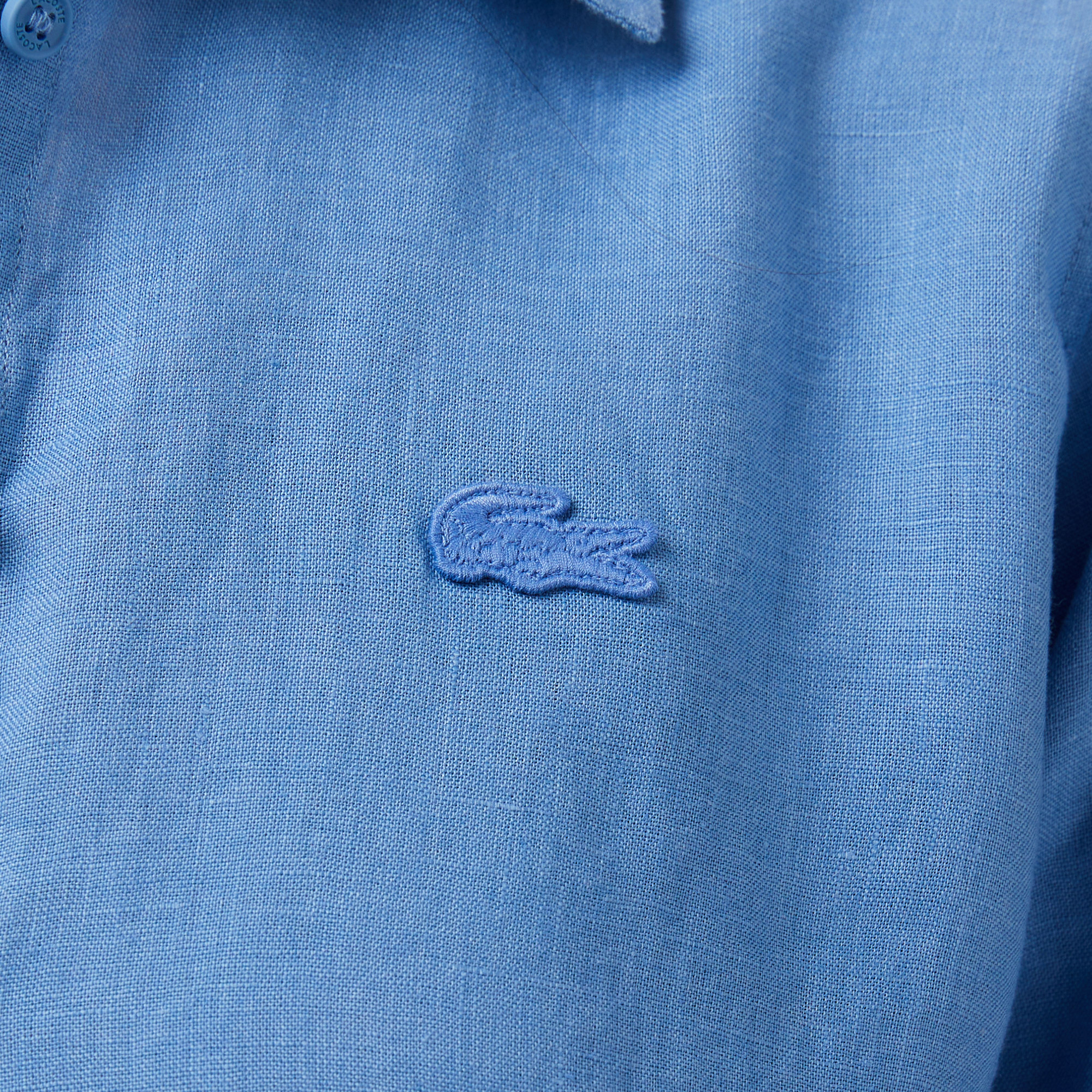Lacoste Kadın Relaxed Fit Mavi Gömlek görsel 7