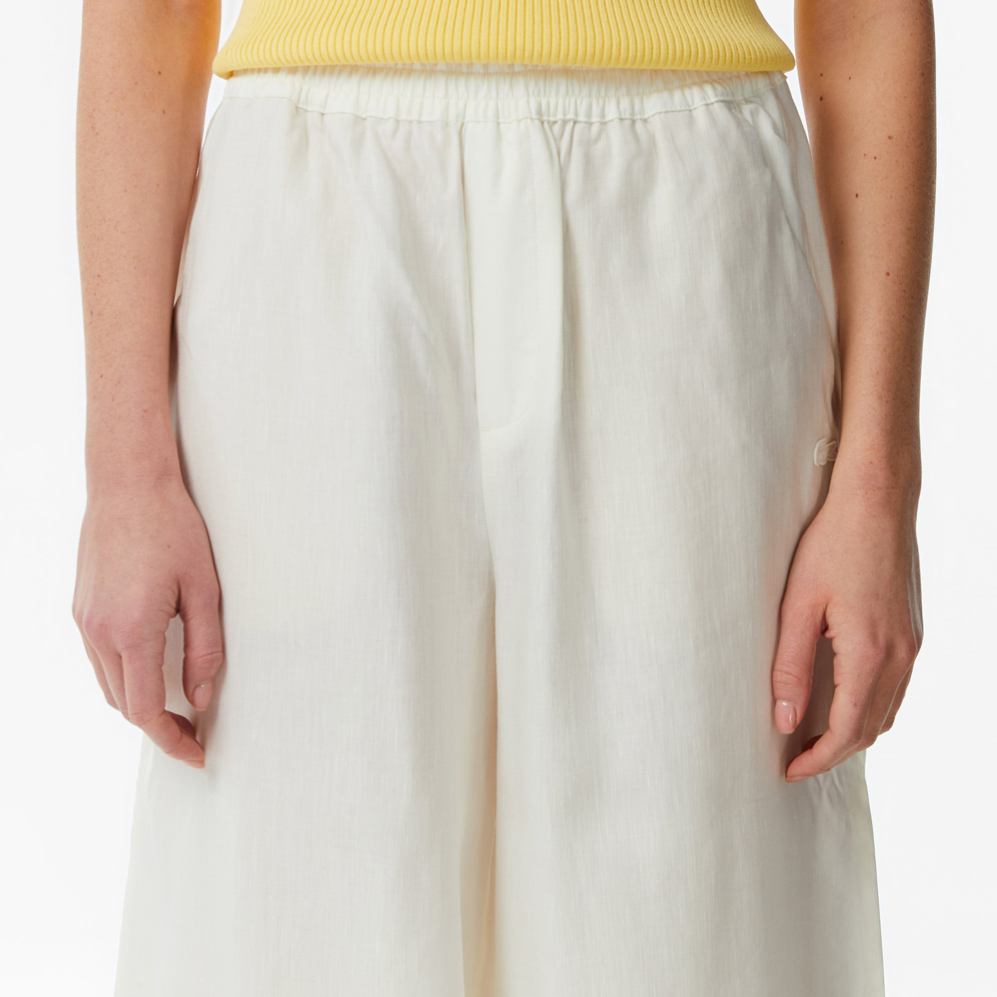 Lacoste Kadın Relaxed Fit Krem Pantolon görsel 7