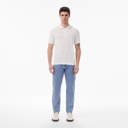 Erkek Classic Fit Kısa Kollu Polo Yaka Krem Triko Krem