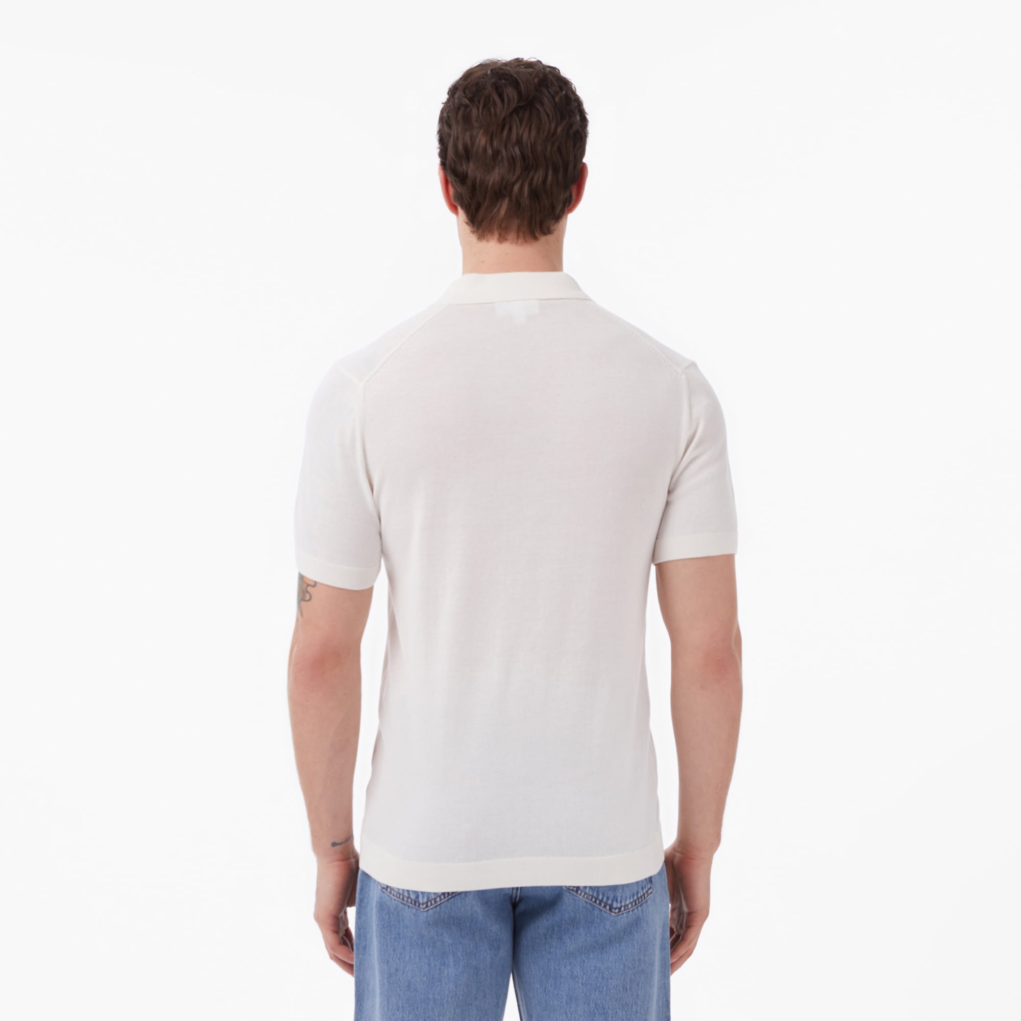 Lacoste Erkek Classic Fit Kısa Kollu Polo Yaka Krem Triko görsel 5