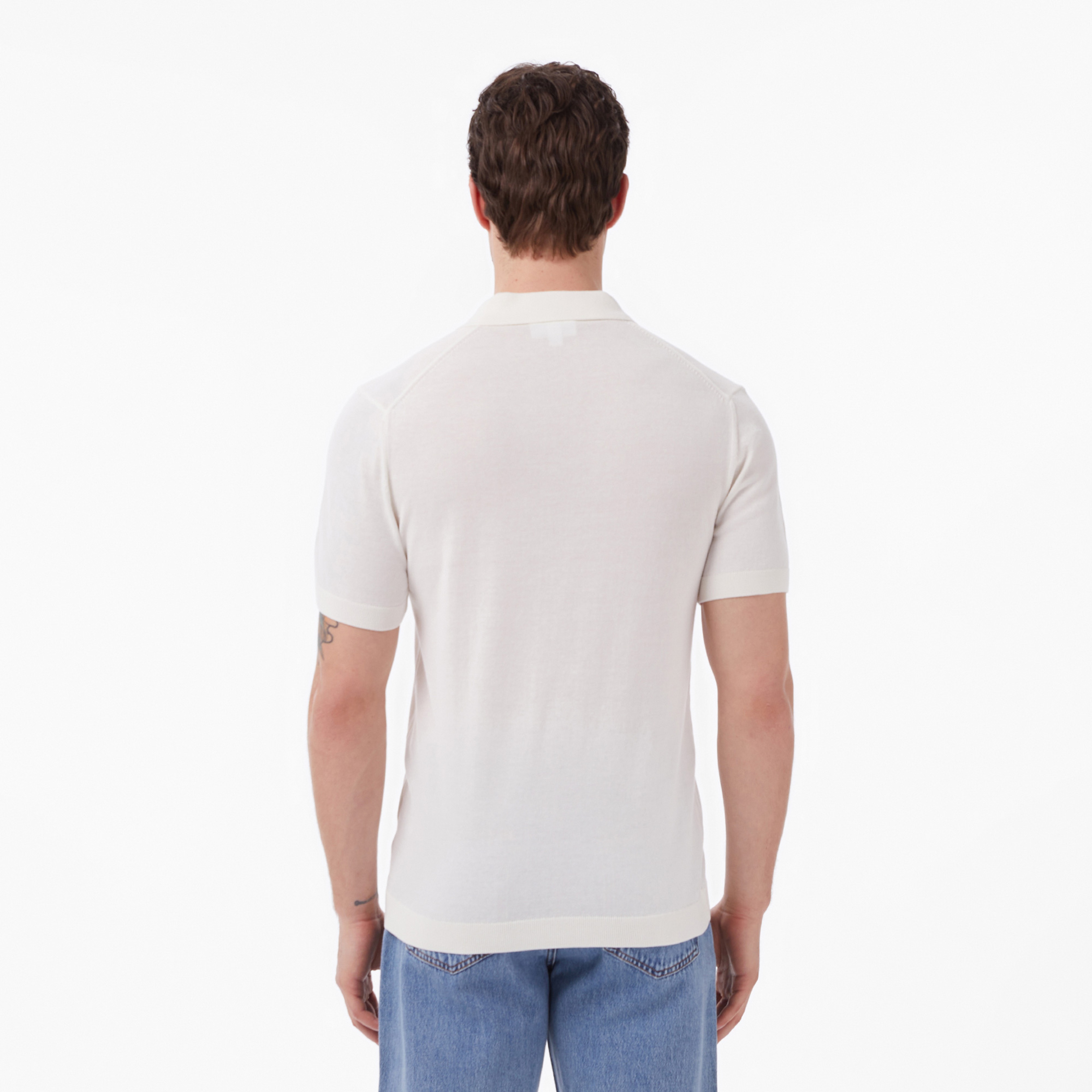 Erkek Classic Fit Kısa Kollu Polo Yaka Krem Triko Erkek Classic Fit Kısa Kollu Polo Yaka Krem Triko