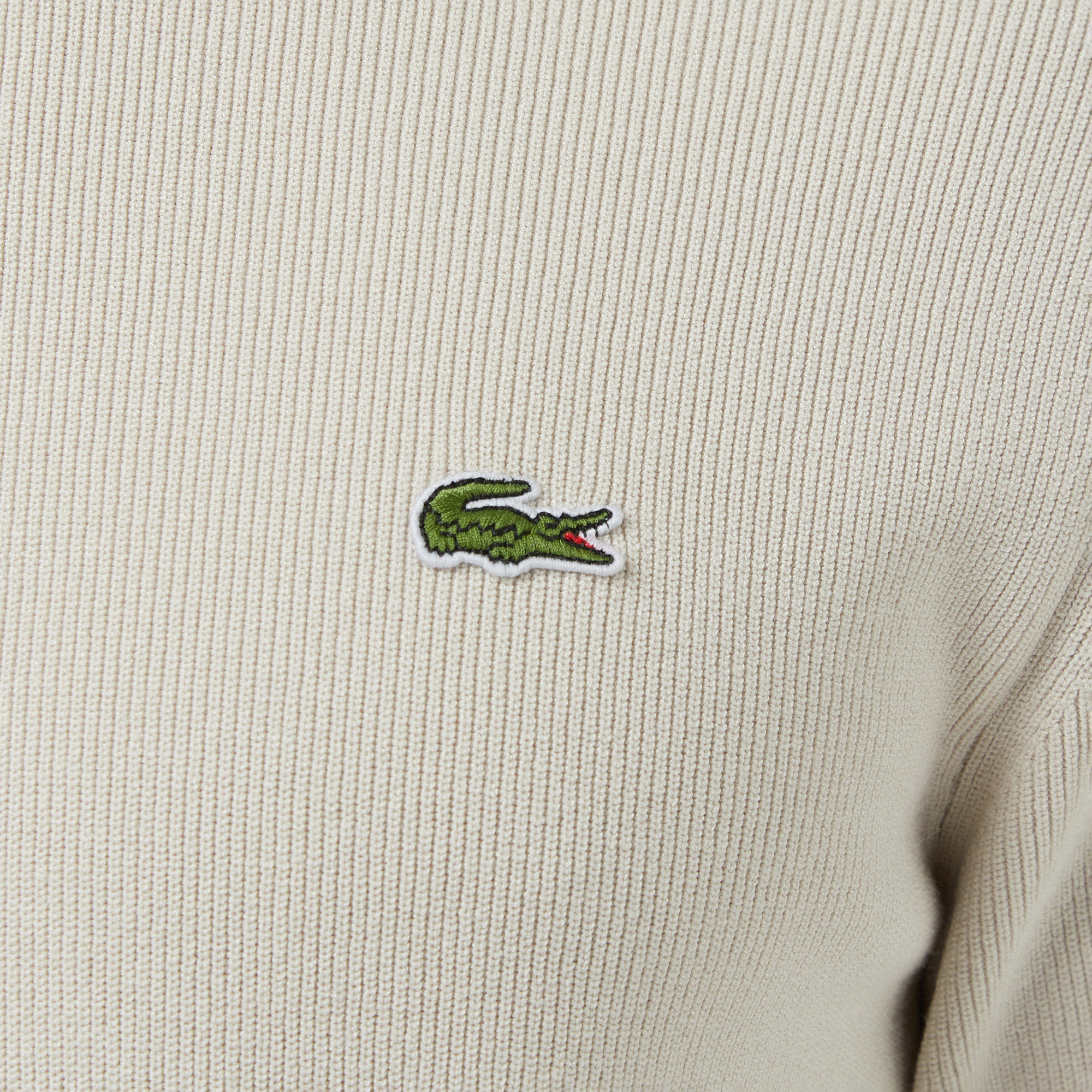 Lacoste Erkek Classic Fit Kısa Kollu Bisiklet Yaka Bej Triko görsel 7