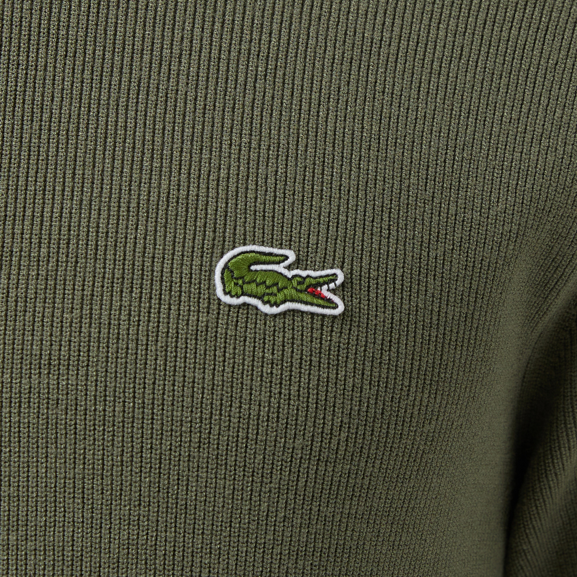 Lacoste Erkek Classic Fit Kısa Kollu Bisiklet Yaka Haki Triko görsel 7