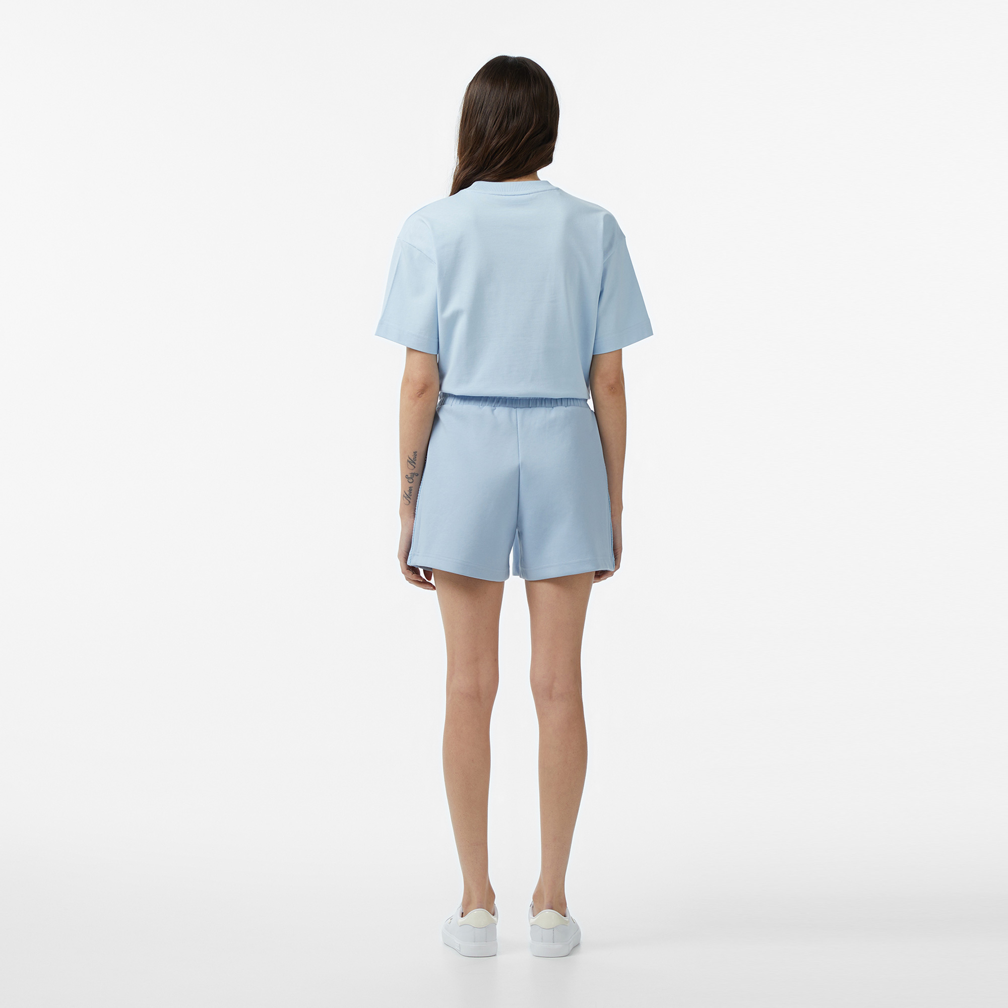 Lacoste Kadın Relaxed Fit Mavi Şort görsel 6