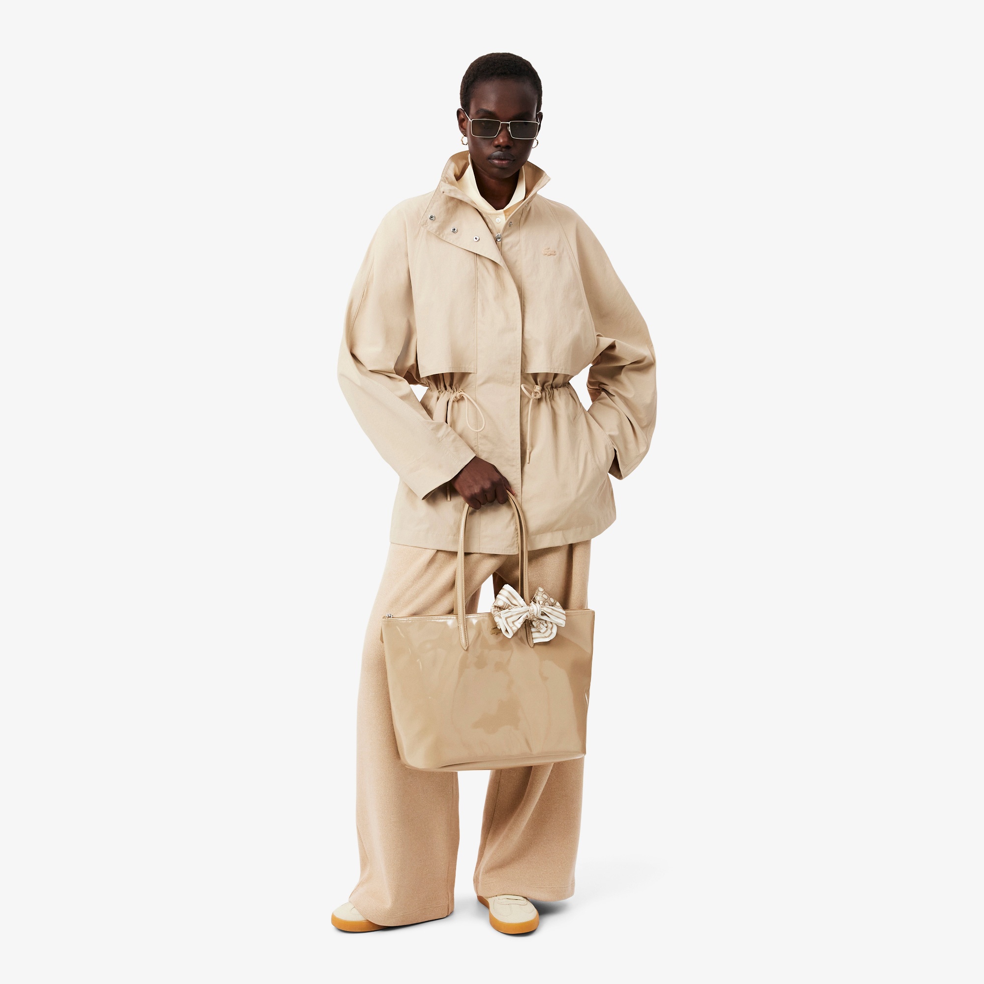 Large L.12.12 Kadın Bej Omuz Çantası