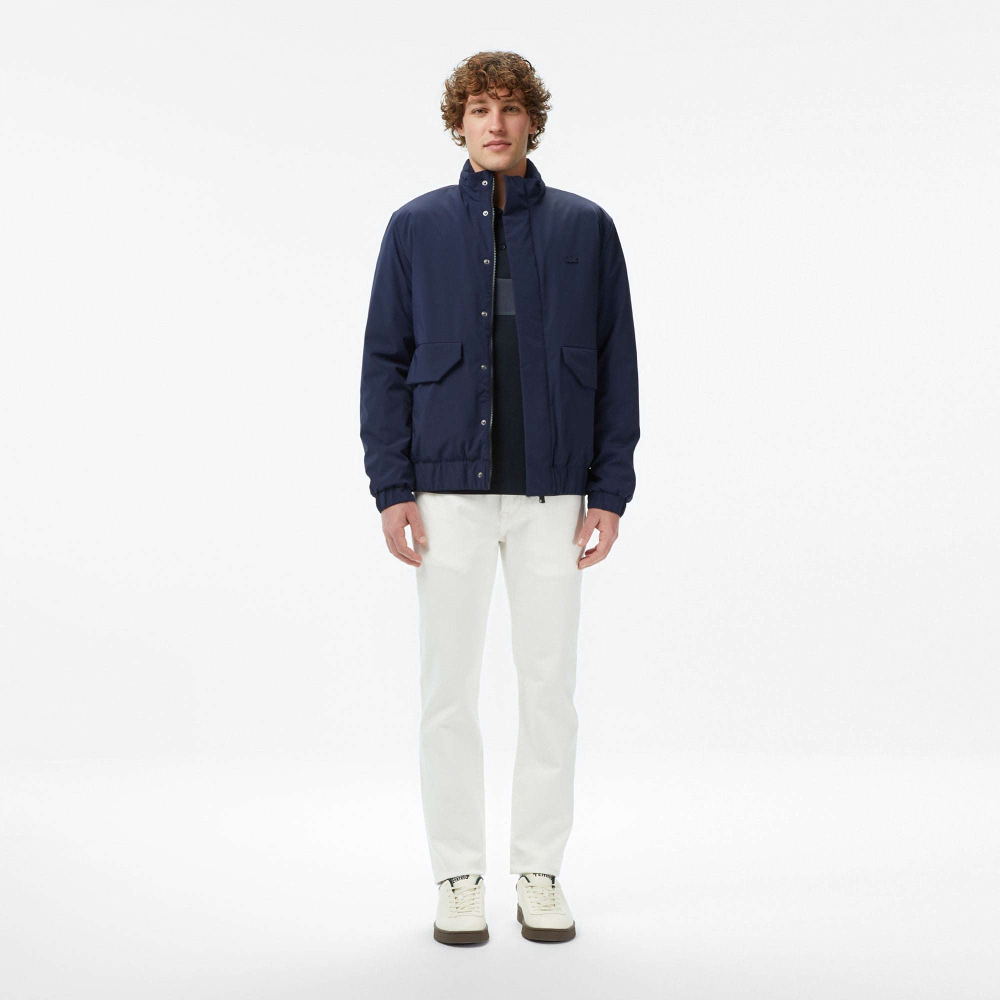 Erkek Relaxed Fit Dik Yaka Lacivert Mont