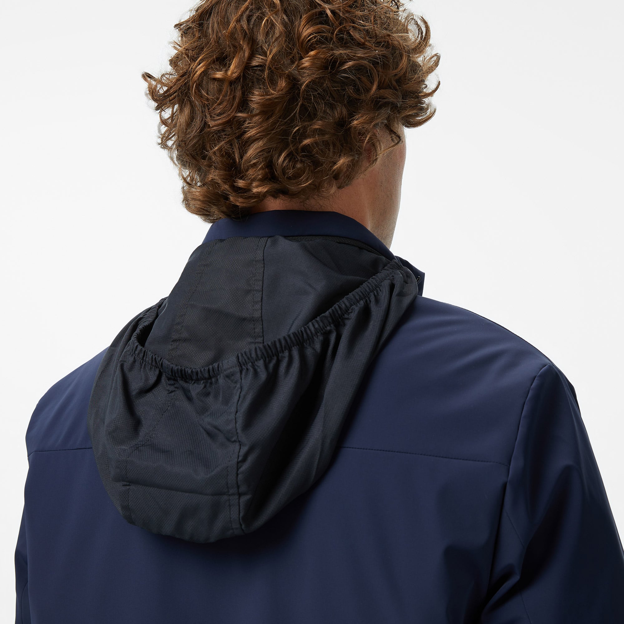 Lacoste Erkek Relaxed Fit Dik Yaka Lacivert Mont görsel 8