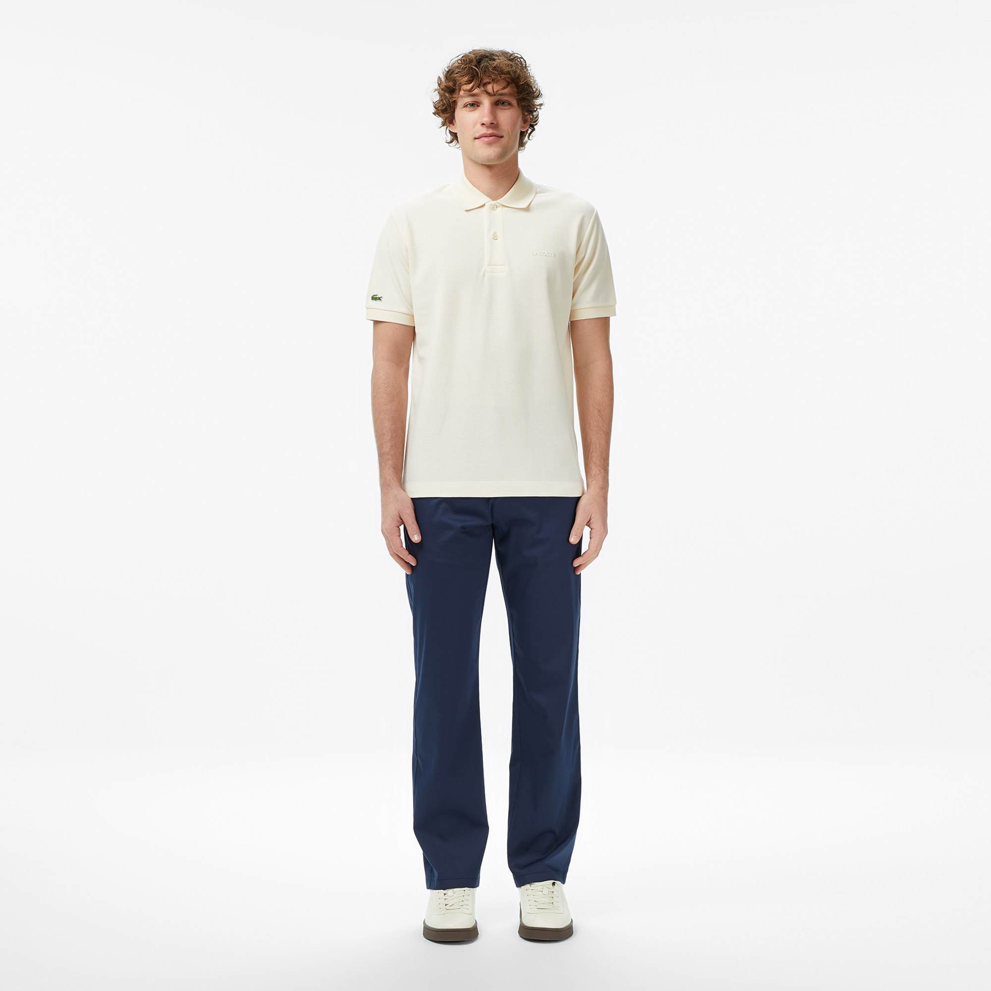Lacoste Erkek Relaxed Fit Krem Polo görsel 5