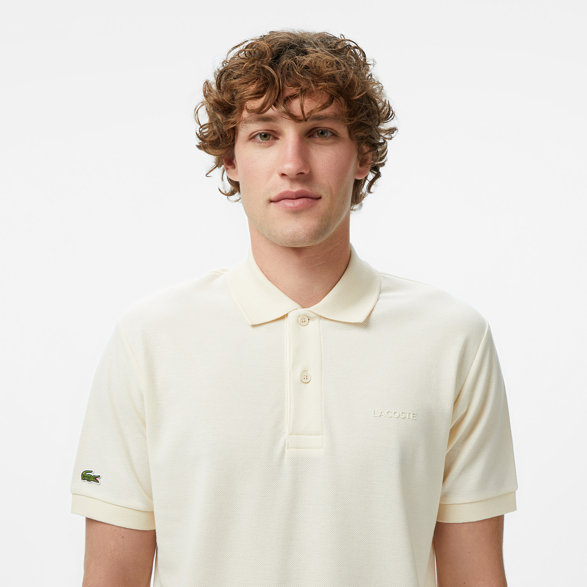 Lacoste Erkek Relaxed Fit Krem Polo görsel 2