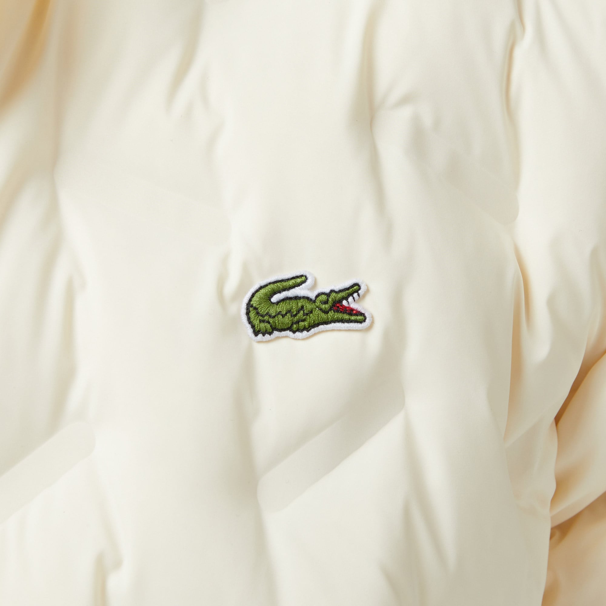 Lacoste Erkek Regular Fit Kapüşonlu Kapitone Krem Mont görsel 6