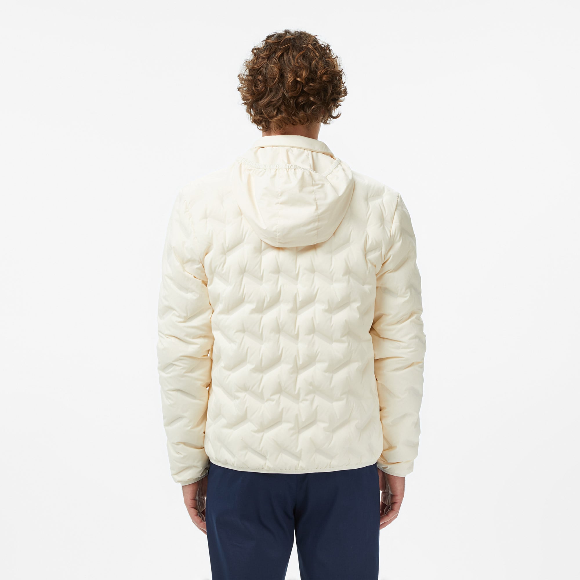 Lacoste Erkek Regular Fit Kapüşonlu Kapitone Krem Mont görsel 4