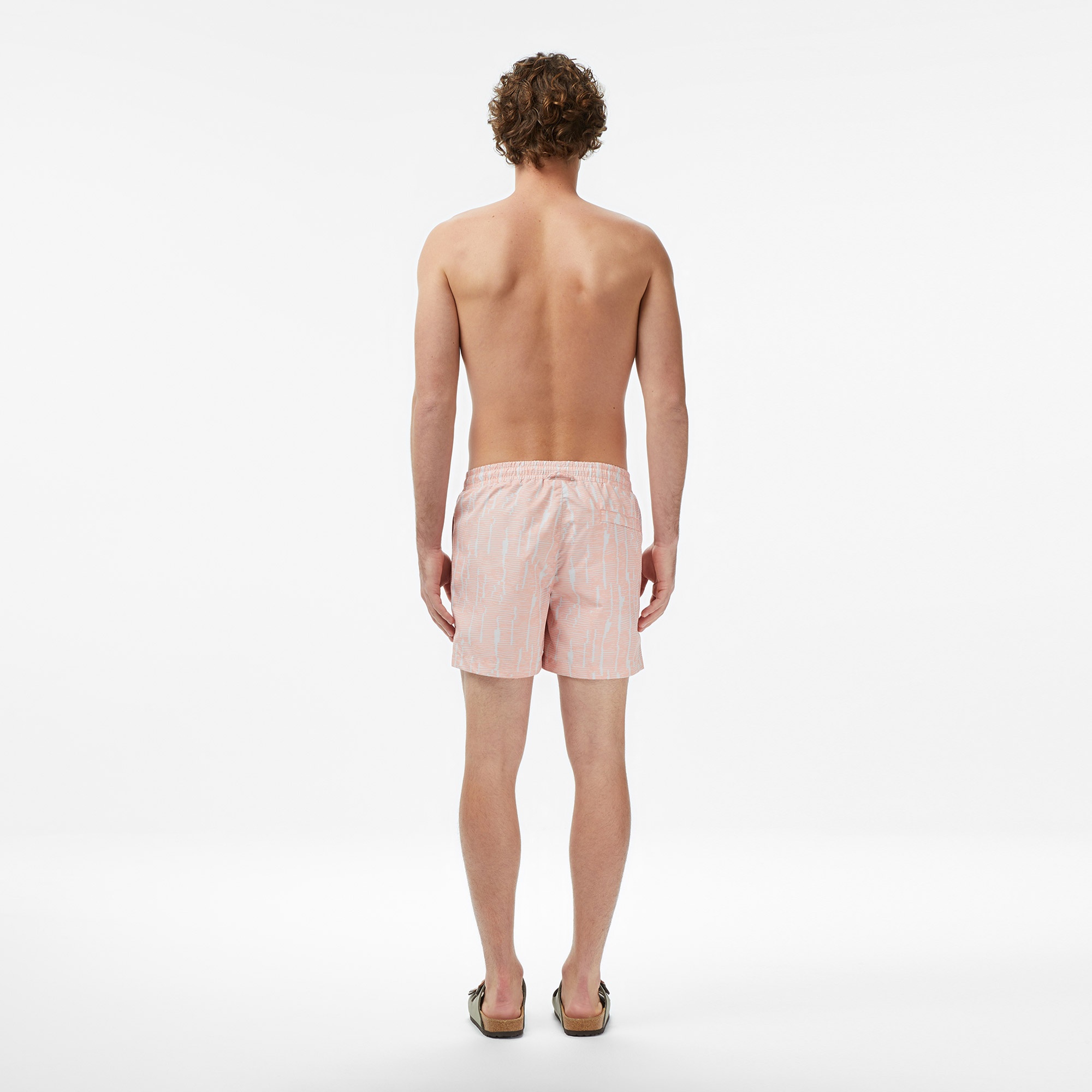 Erkek Regular Fit Desenli Pembe Mayo