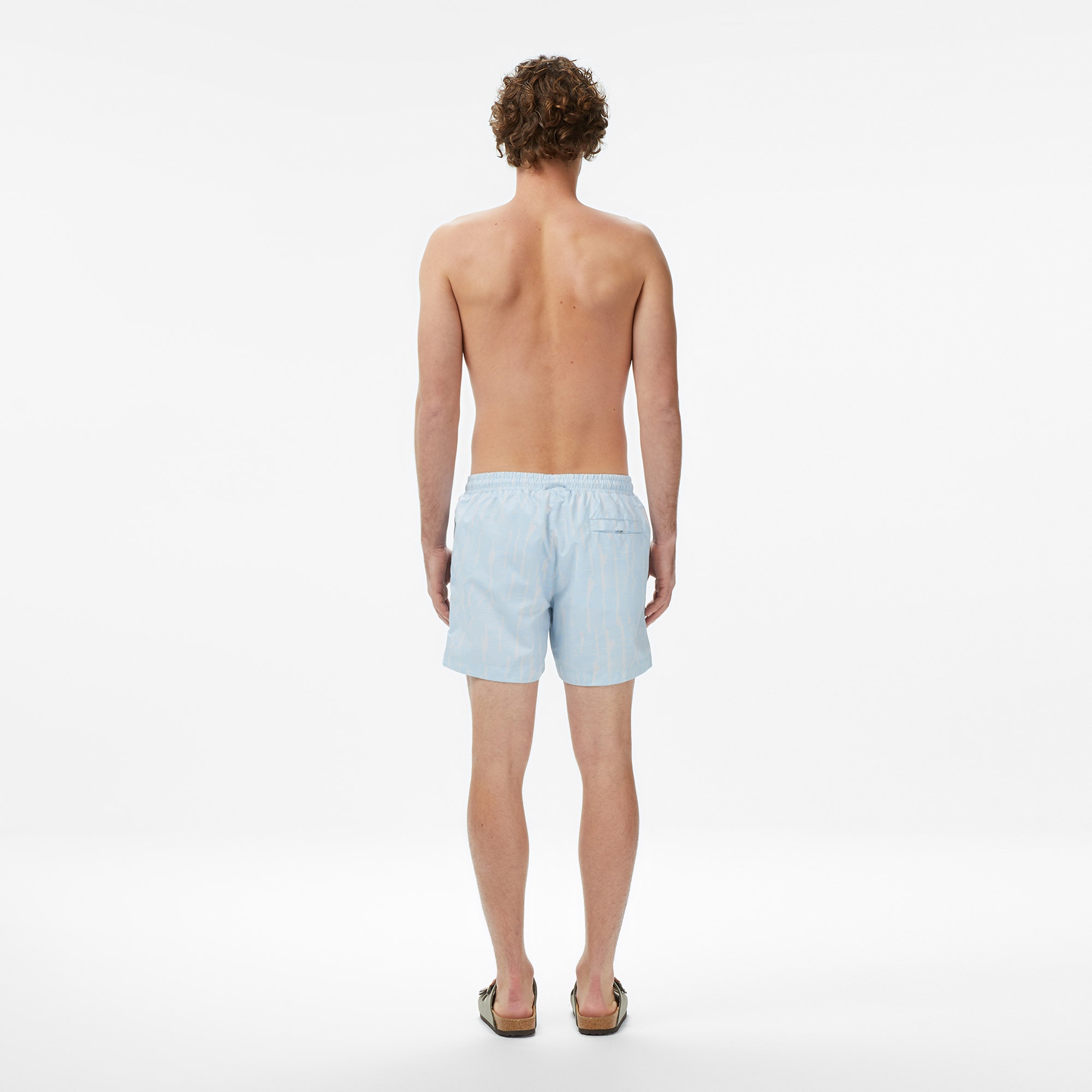 Erkek Regular Fit Desenli Mavi Mayo