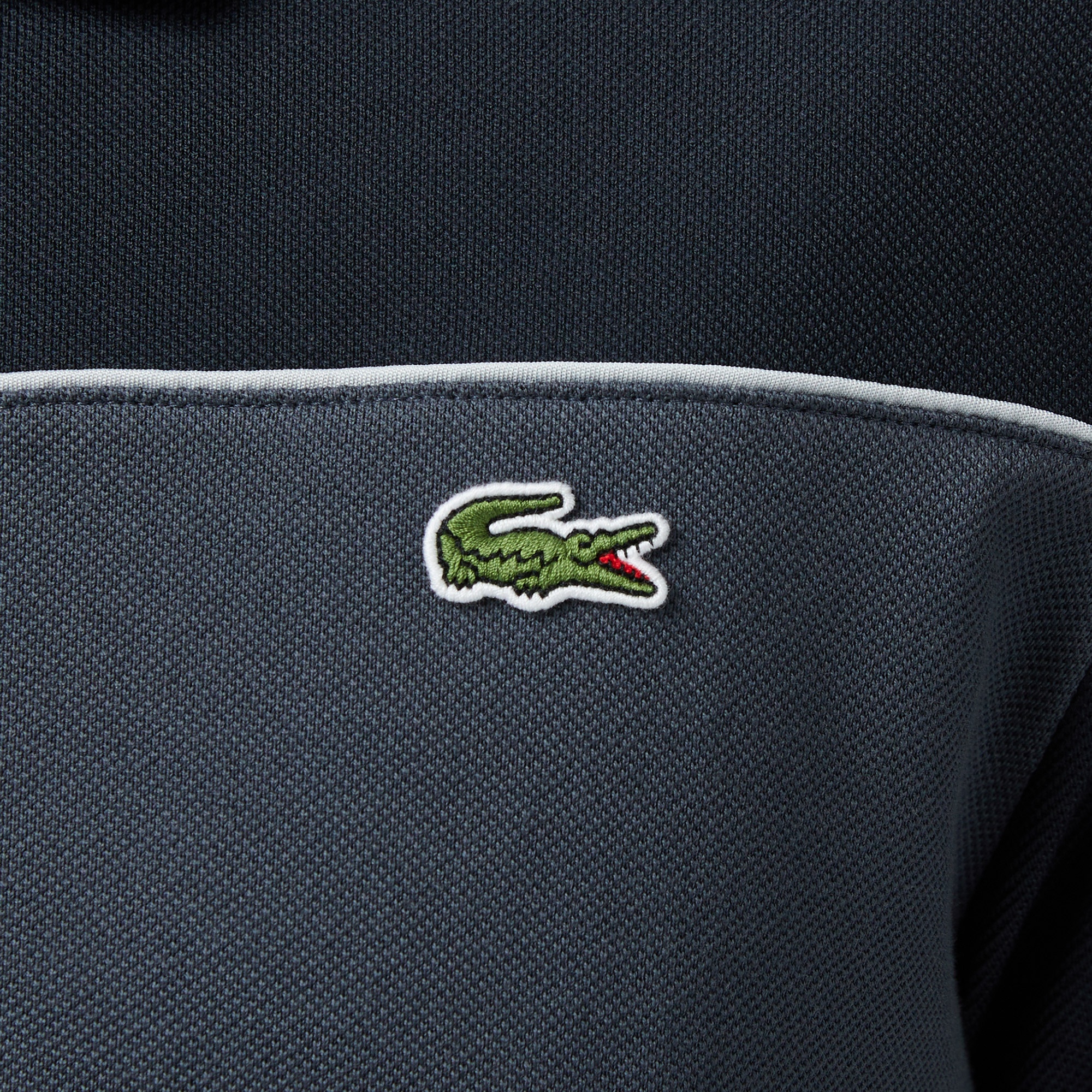 Erkek Regular Fit Renk Bloklu Koyu Gri Polo