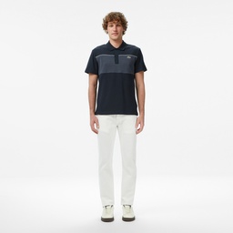 Erkek Regular Fit Renk Bloklu Koyu Gri Polo Gri