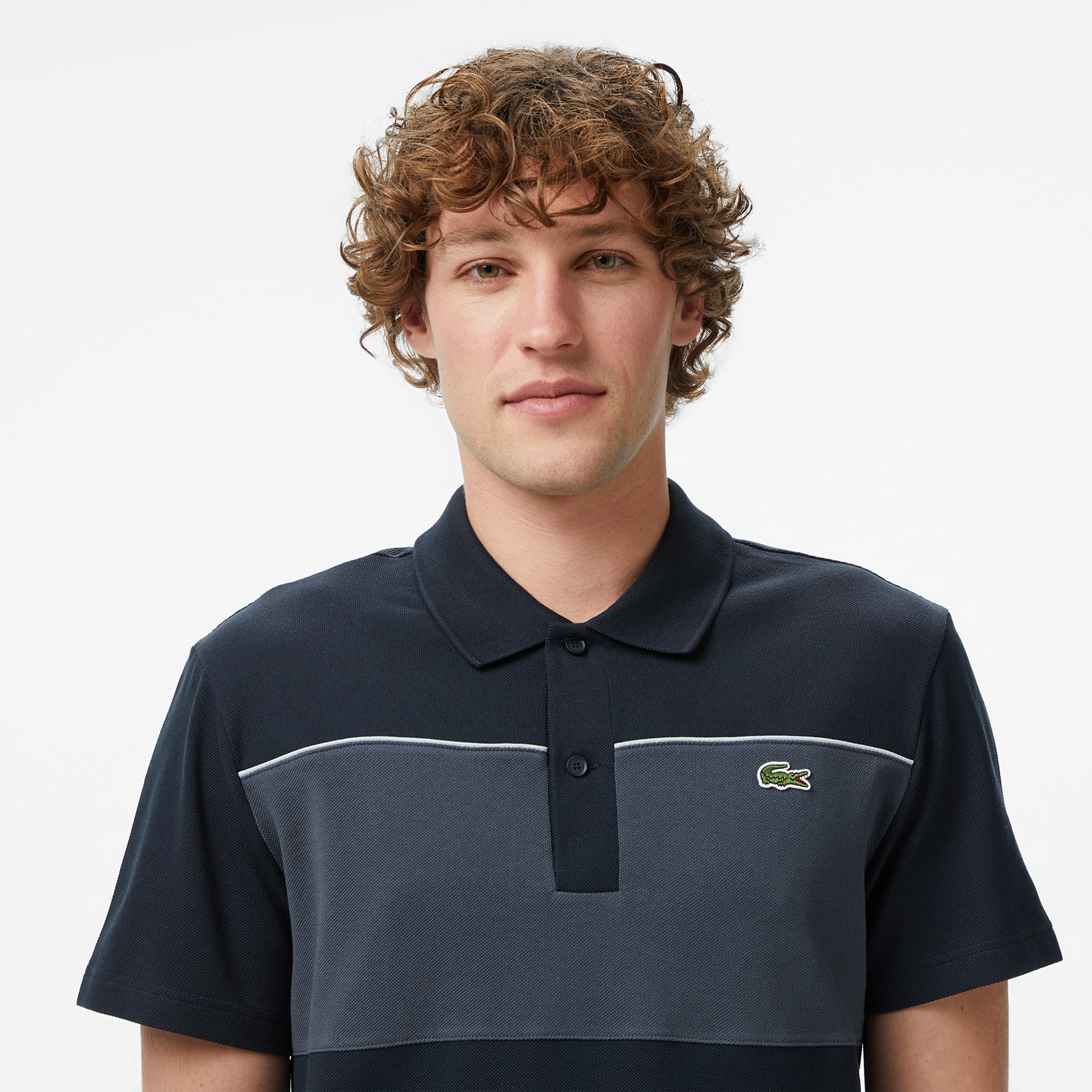 Erkek Regular Fit Renk Bloklu Koyu Gri Polo