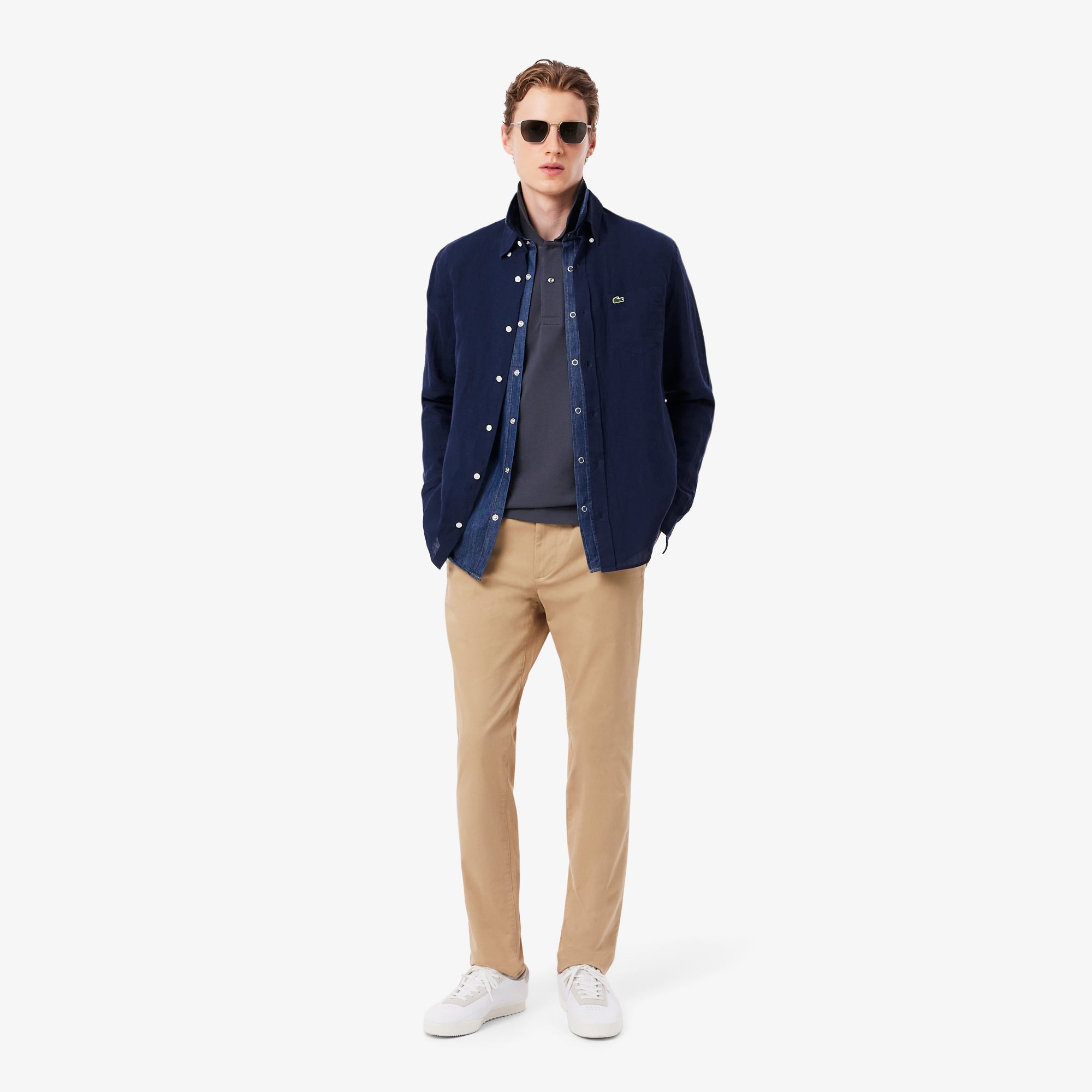 Lacoste L.12.12 Erkek Classic Fit Koyu Gri Polo görsel 4