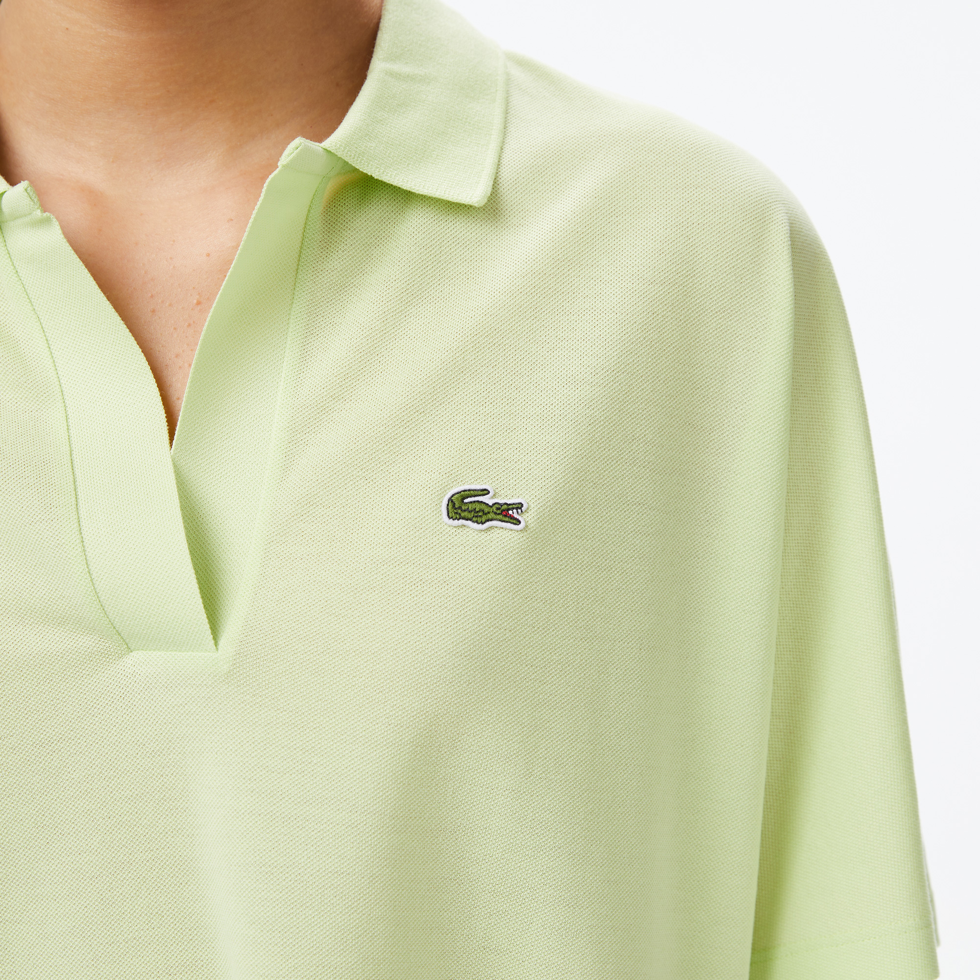 Lacoste Kadın Relaxed Fit Açık Yeşil Polo görsel 7