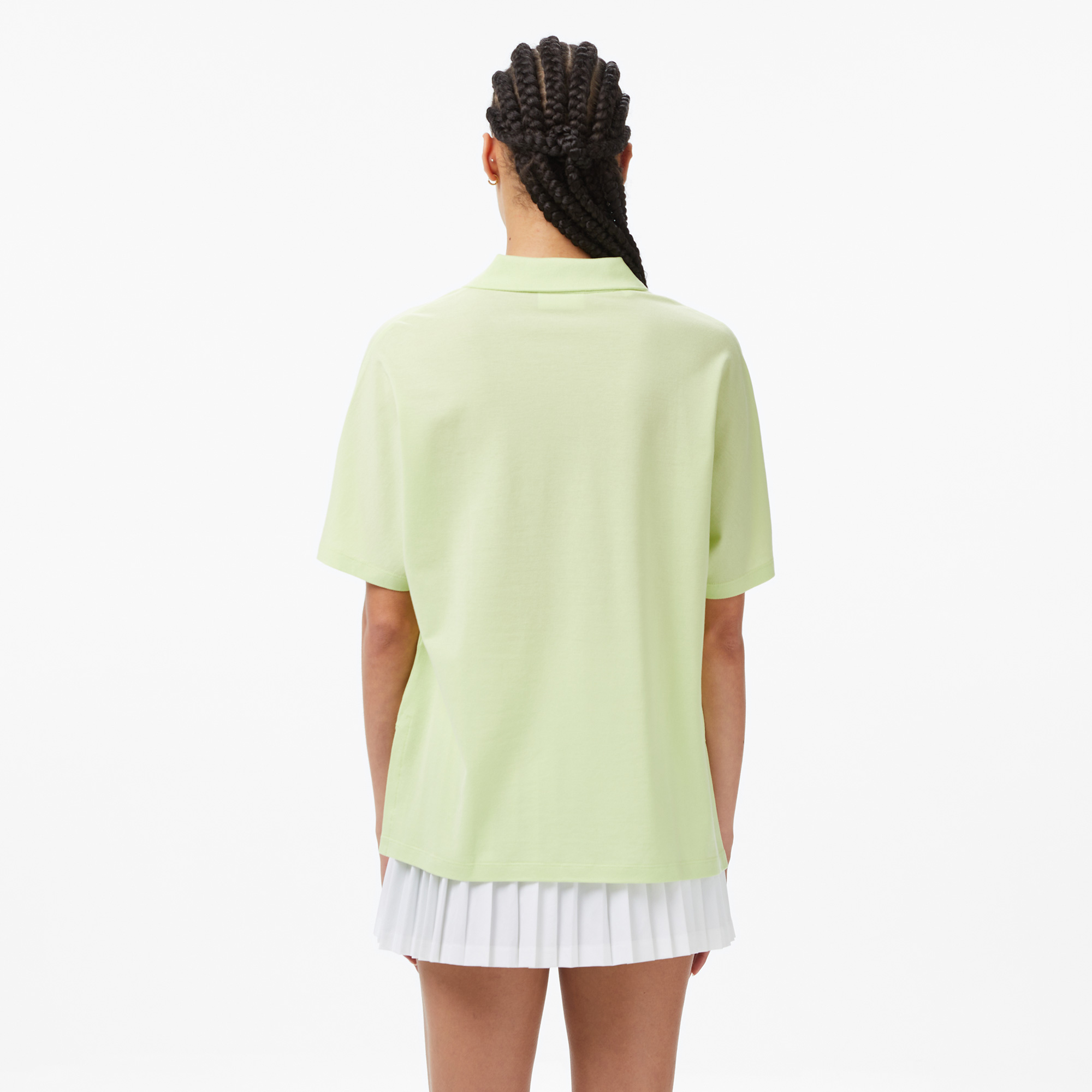 Lacoste Kadın Relaxed Fit Açık Yeşil Polo görsel 5