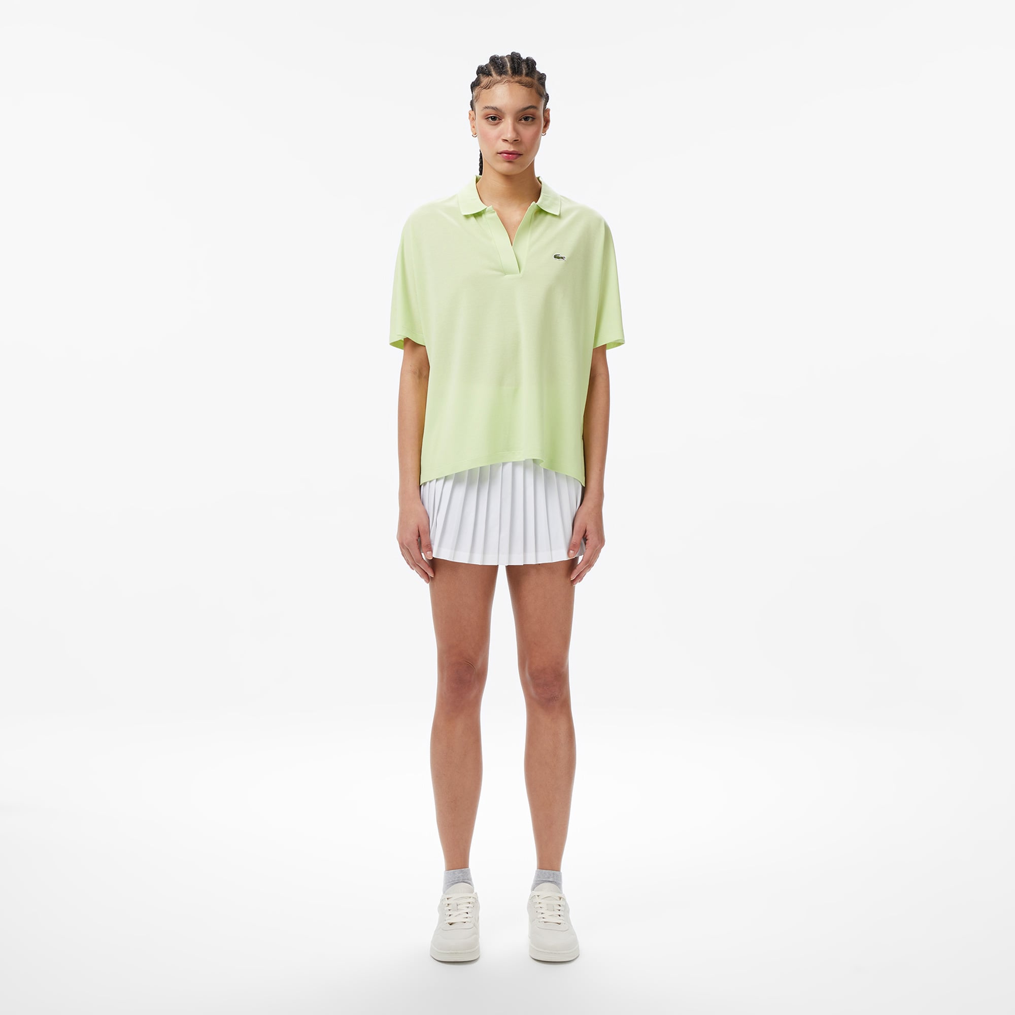 Lacoste Kadın Relaxed Fit Açık Yeşil Polo görsel 6