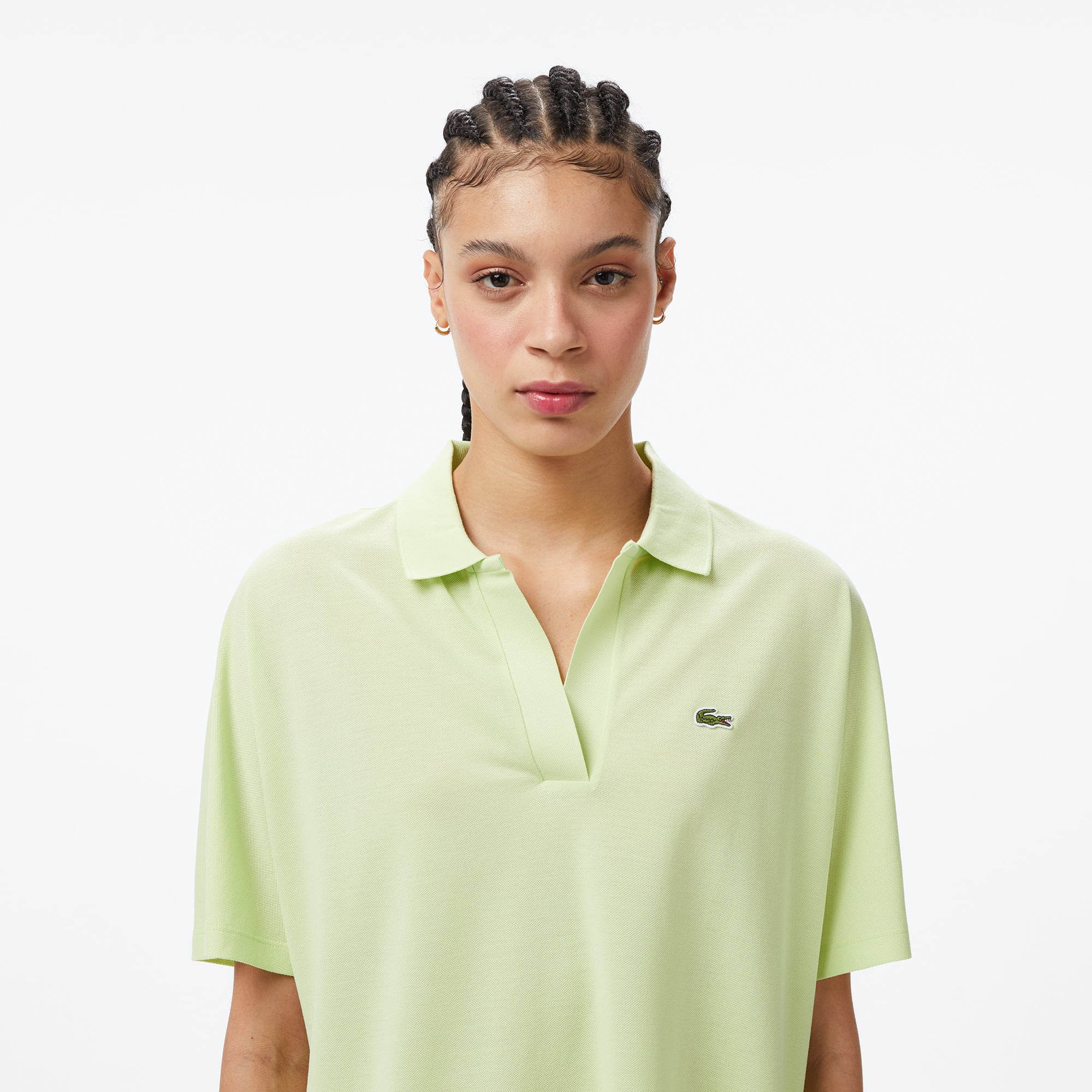 Lacoste Kadın Relaxed Fit Açık Yeşil Polo görsel 2